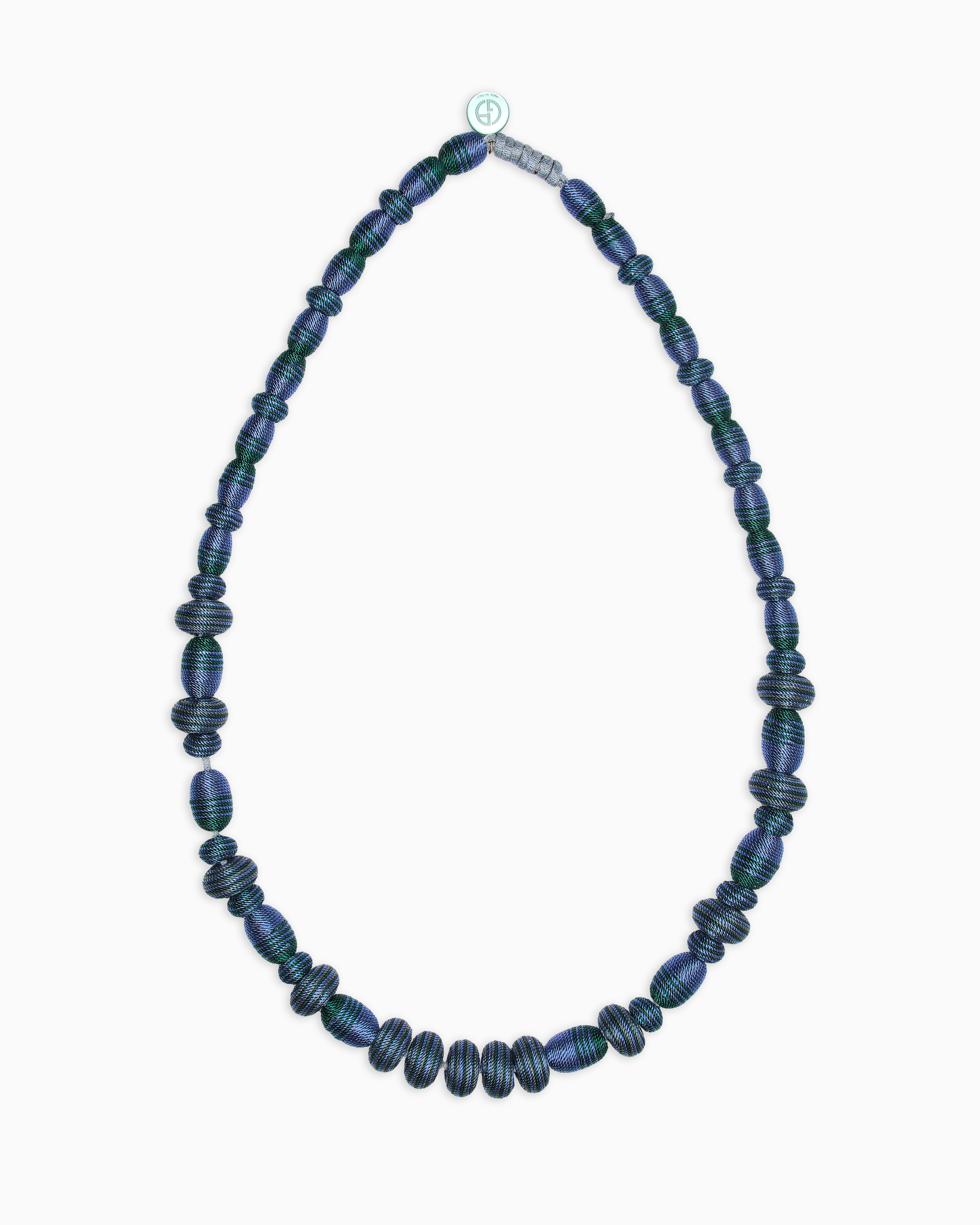 Giorgio Armani Tubular Necklace In A Viscose Blend In Blue