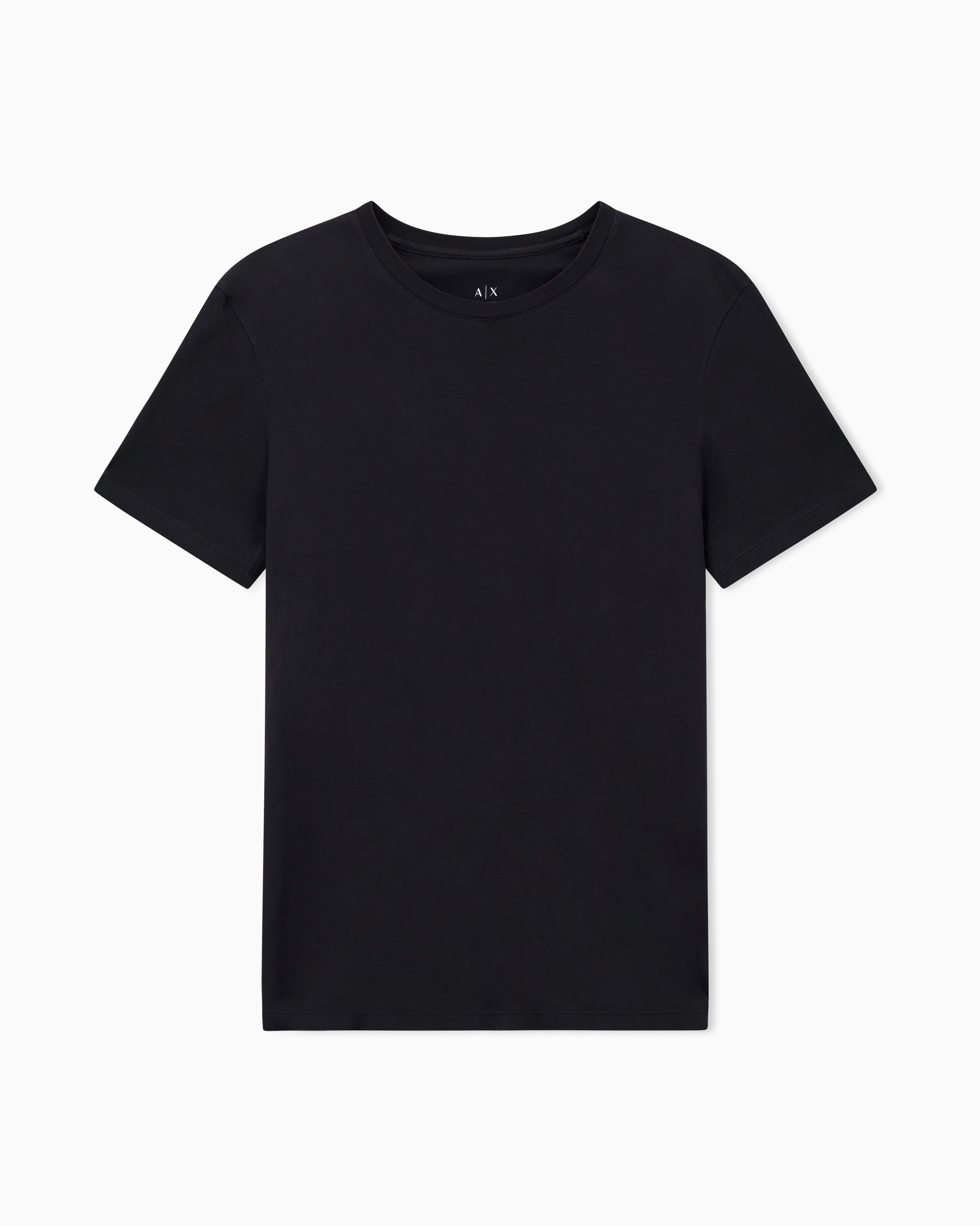Armani Exchange - Slim fit Pima cotton T-shirt, Man, Black, Size: