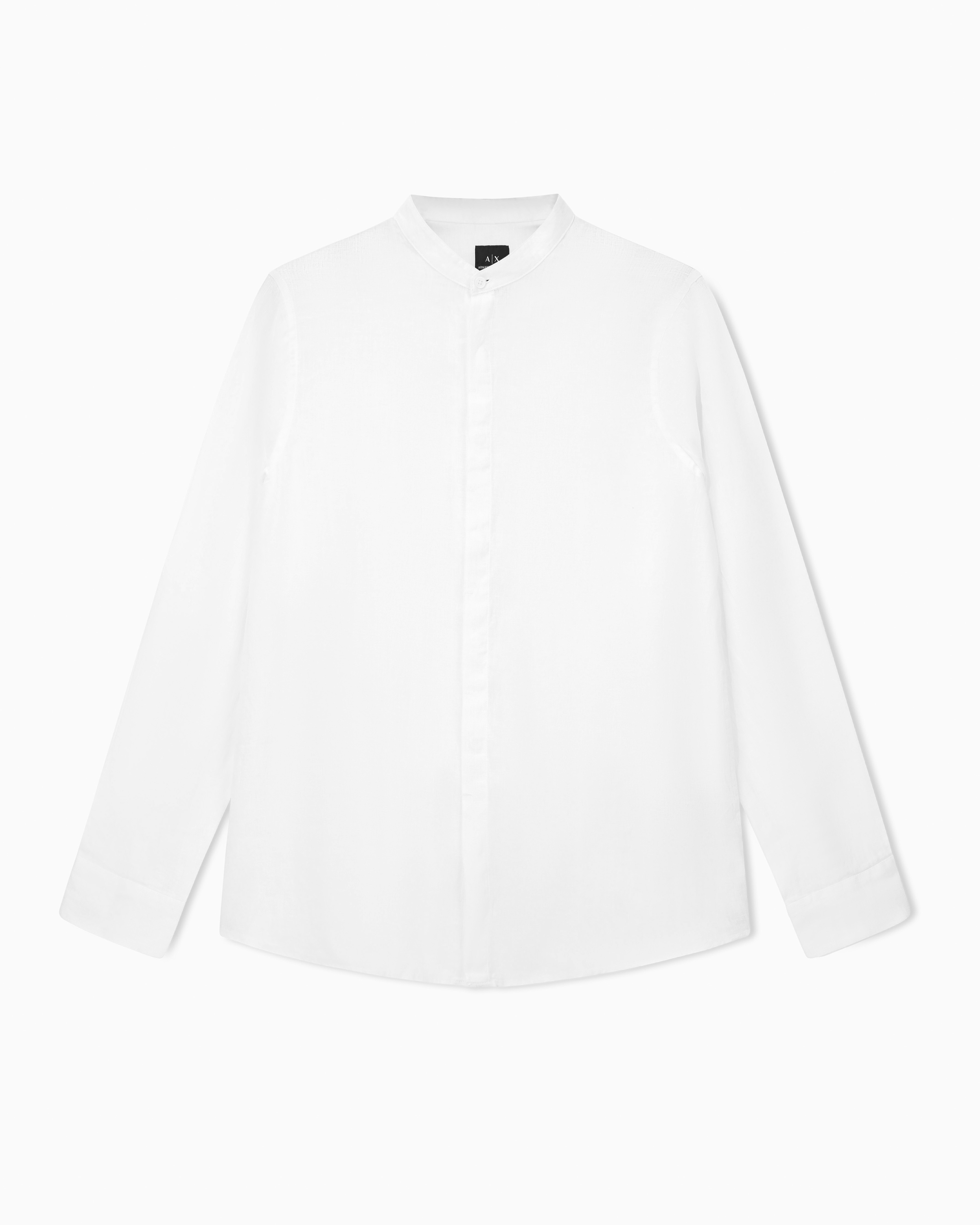 Armani Exchange White Regular Fit Linen Shirt