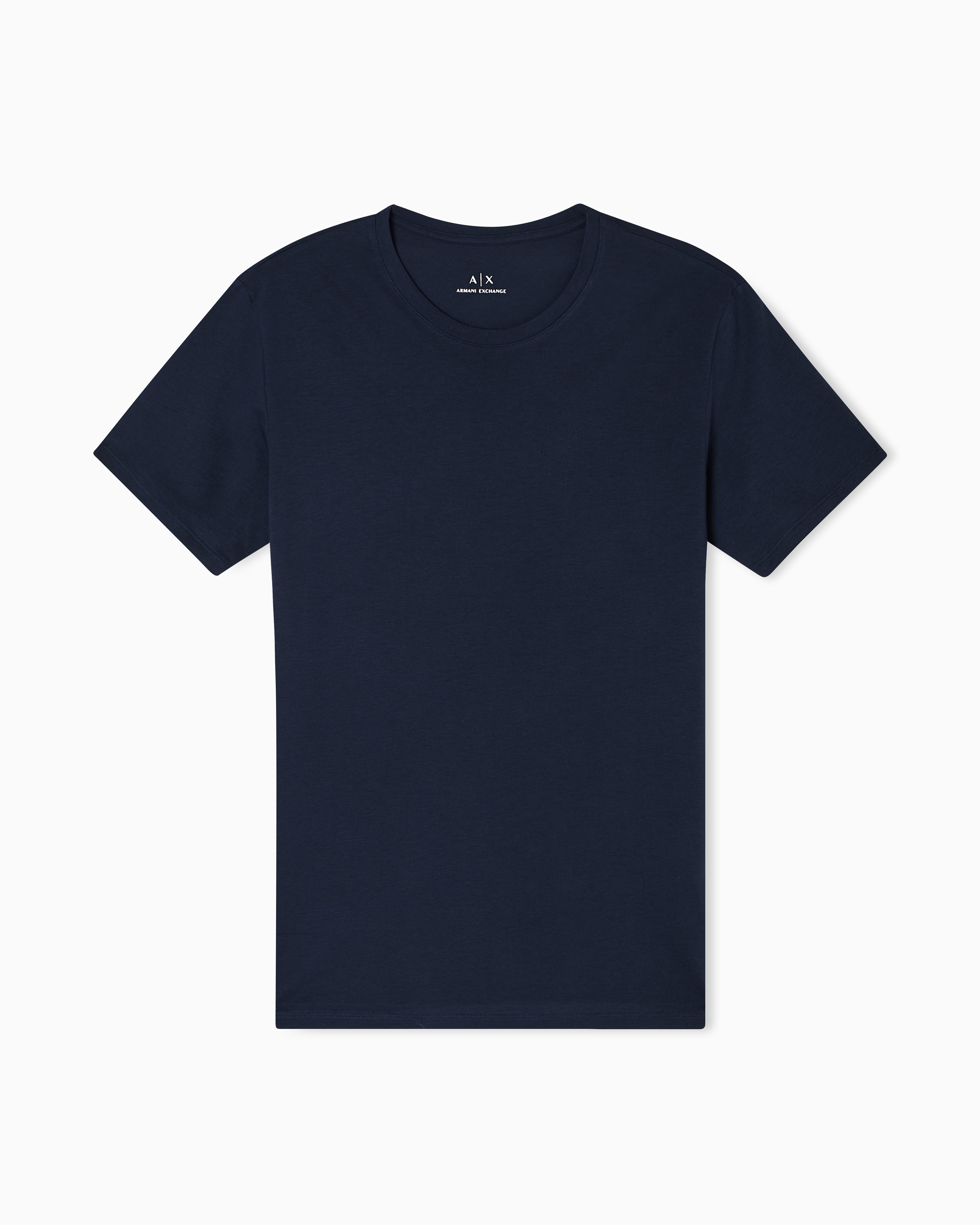 Armani Exchange - Slim fit Pima cotton T-shirt, Man, Navy Blue, Size: