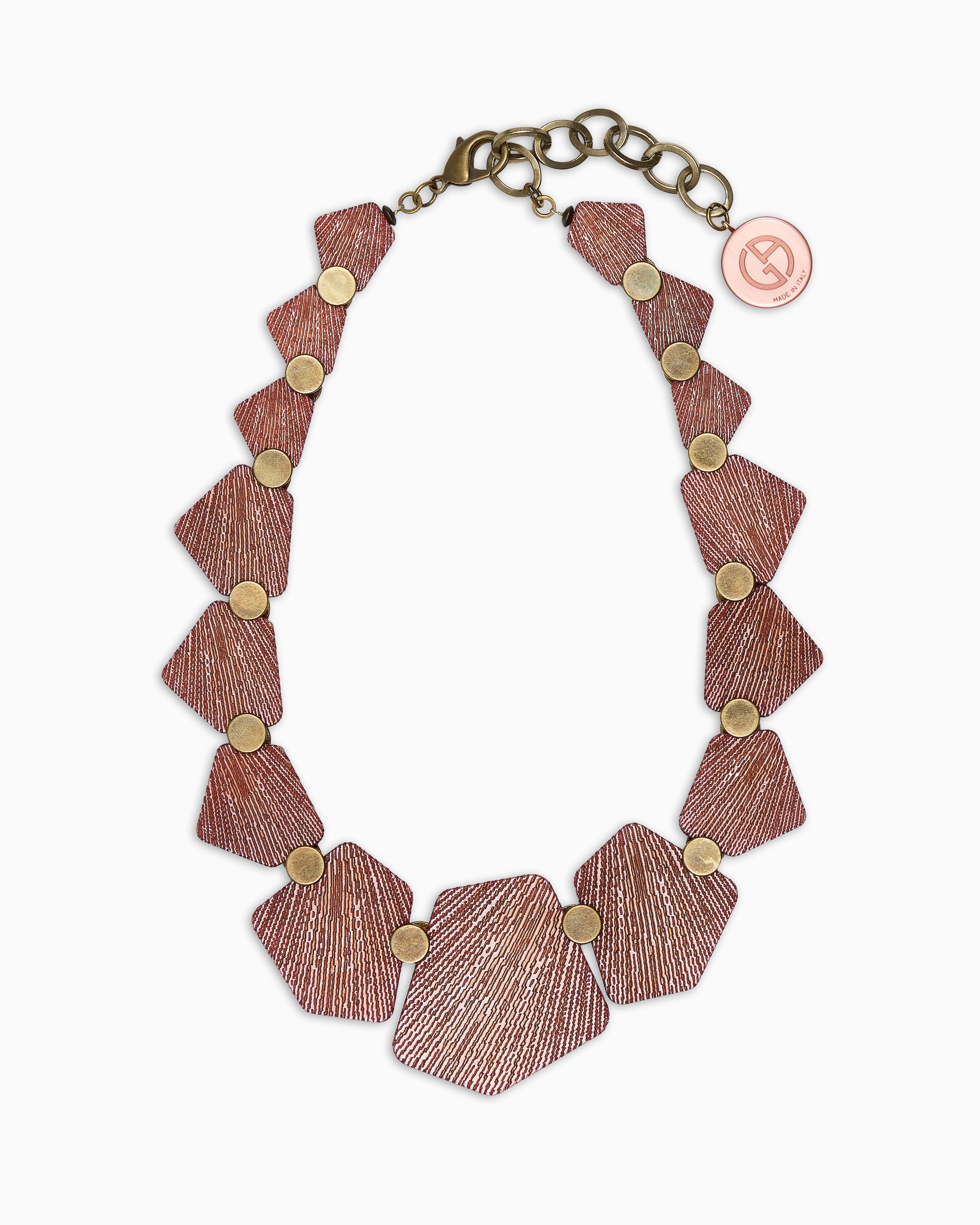 Giorgio Armani Orange Resin And Metal Choker Necklace