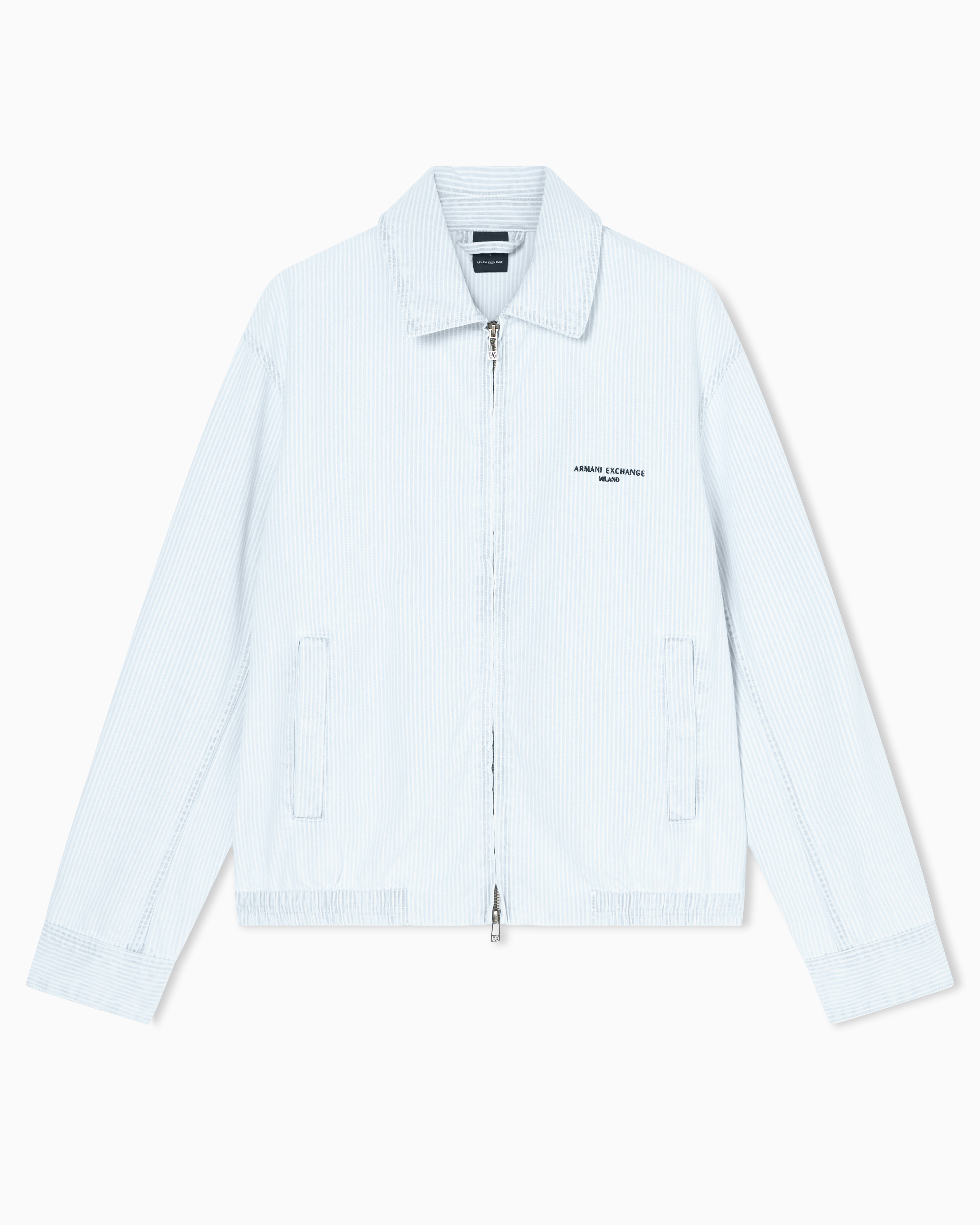 Armani Exchange Blue Cotton Denim Jacket