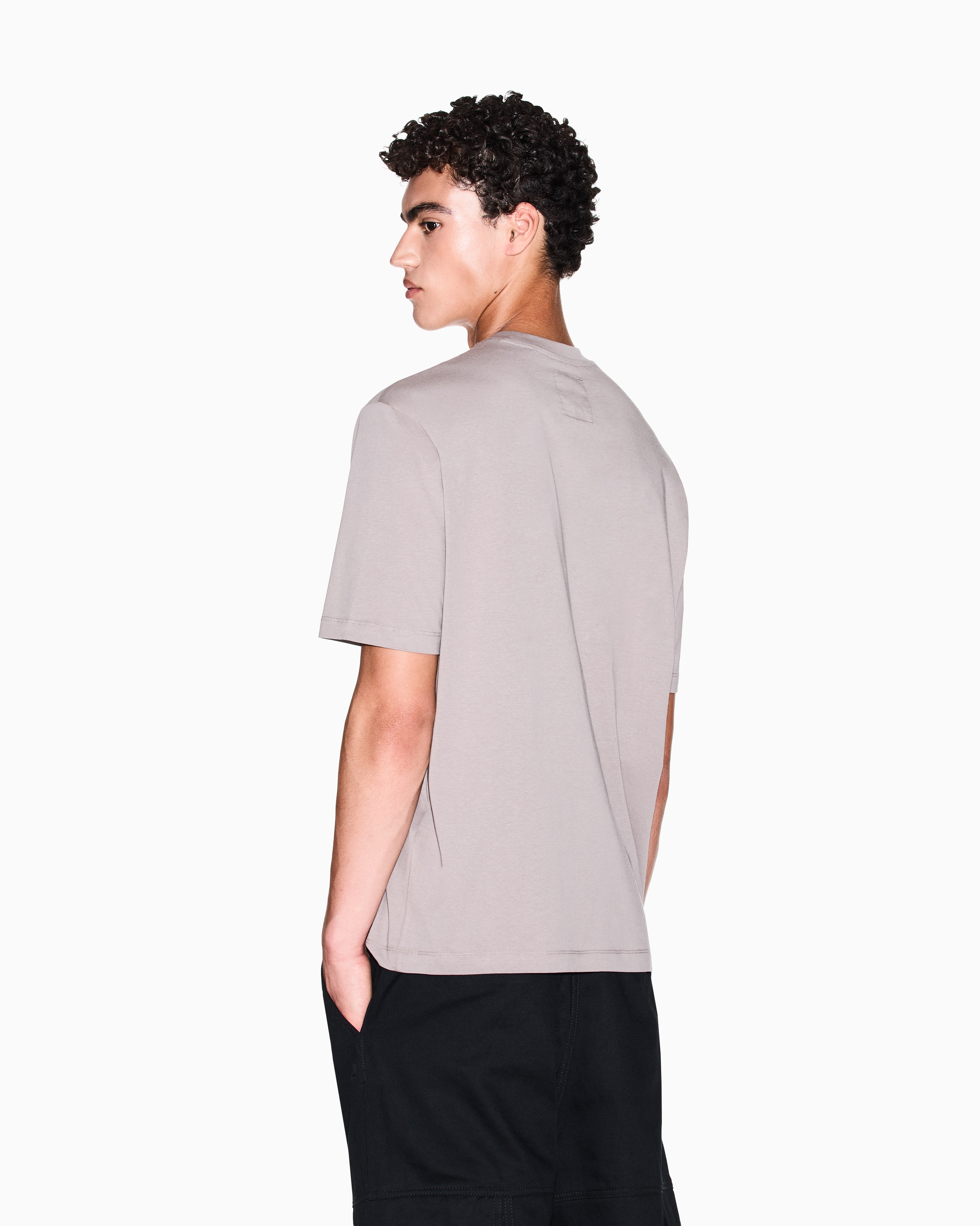 Armani Exchange - Regular T-shirt with logo, Man, Beige, Size:
