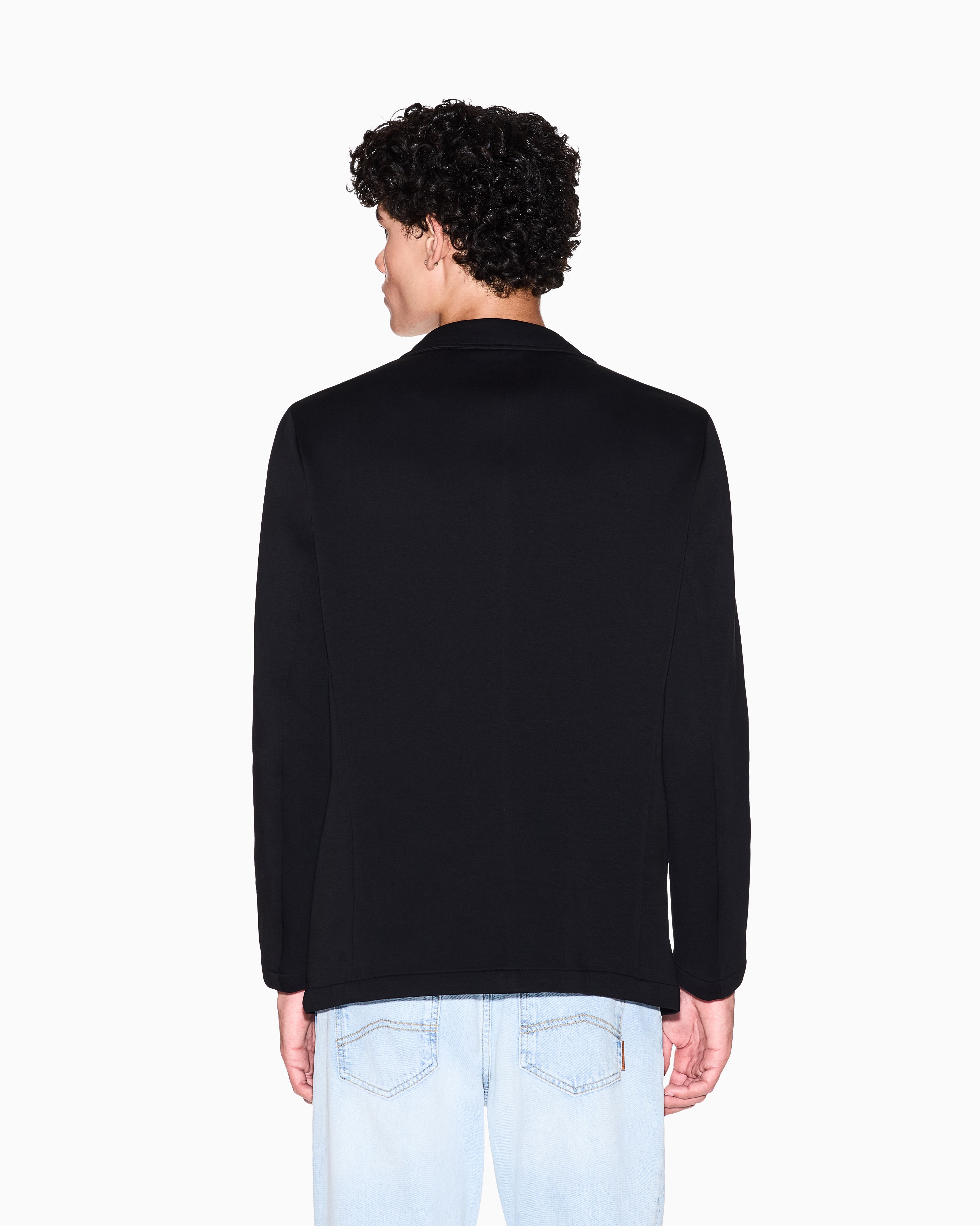 Armani Exchange - Single-breasted two-button jacket, Man, Black, Size: