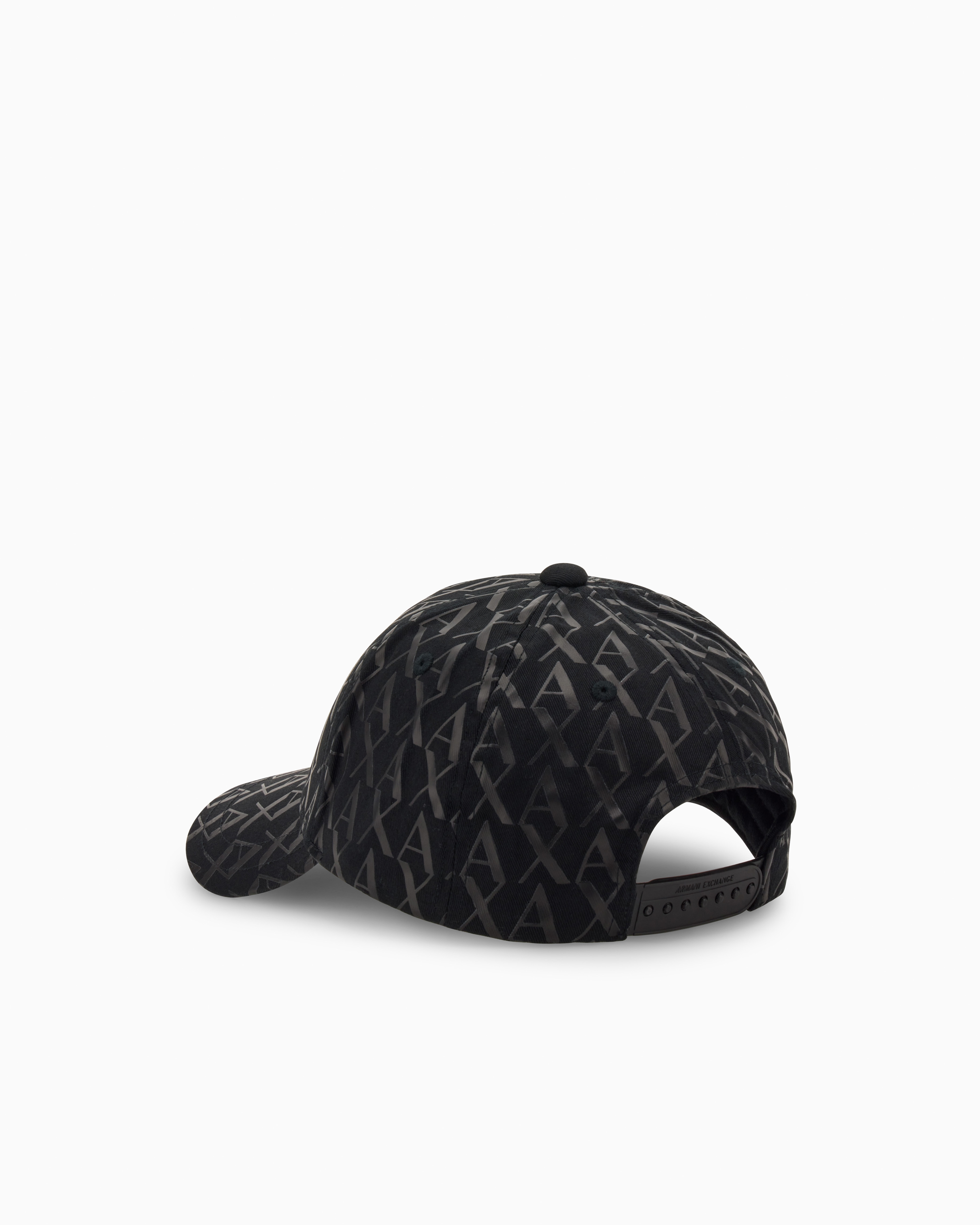 Armani Exchange - Visor cap with allover logo, Man, Black, Size: TU