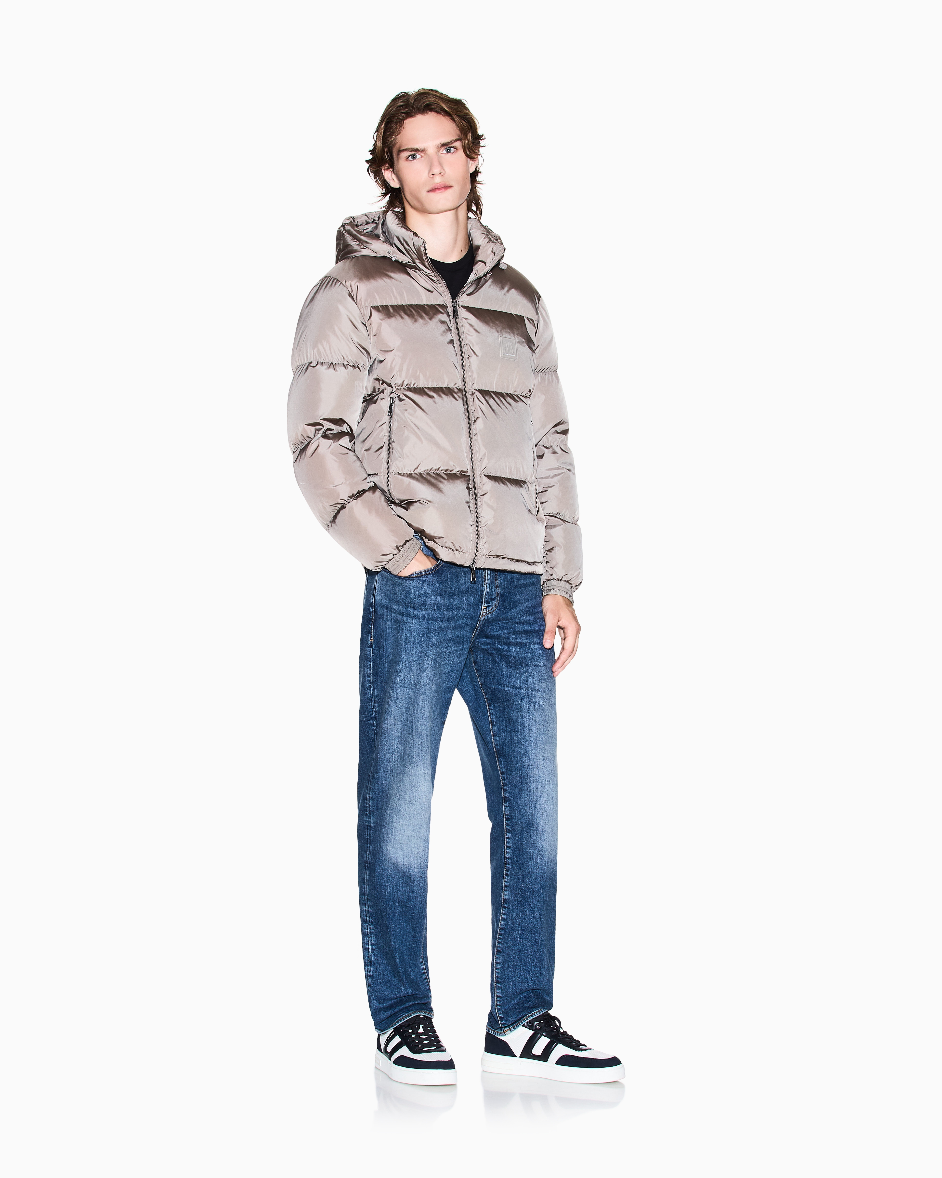 Armani Exchange Down Jackets In Beige