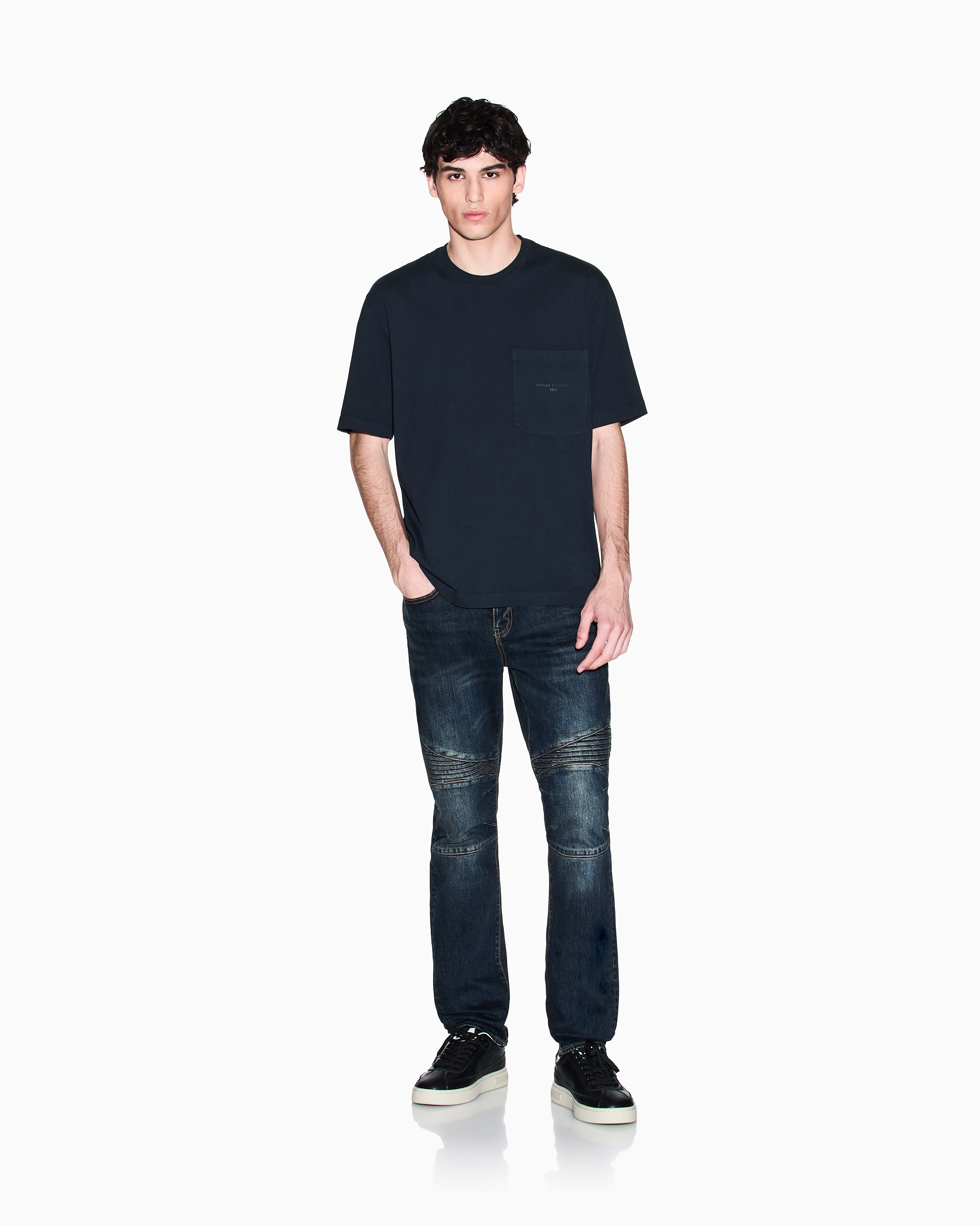 Armani Exchange Biker Slim Fit Jeans In Blue
