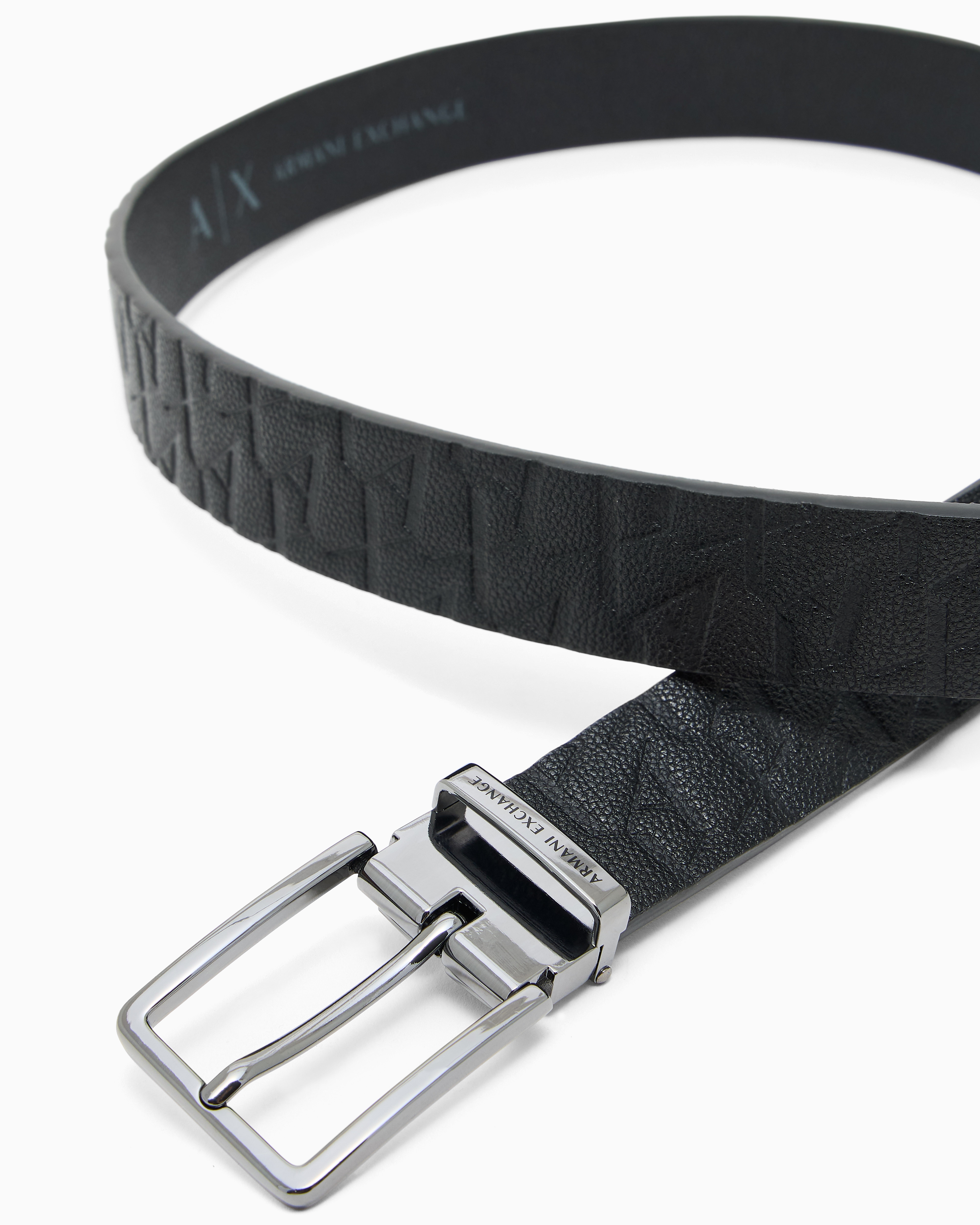Armani Exchange - Belt with allover logo, Man, Black, Size: