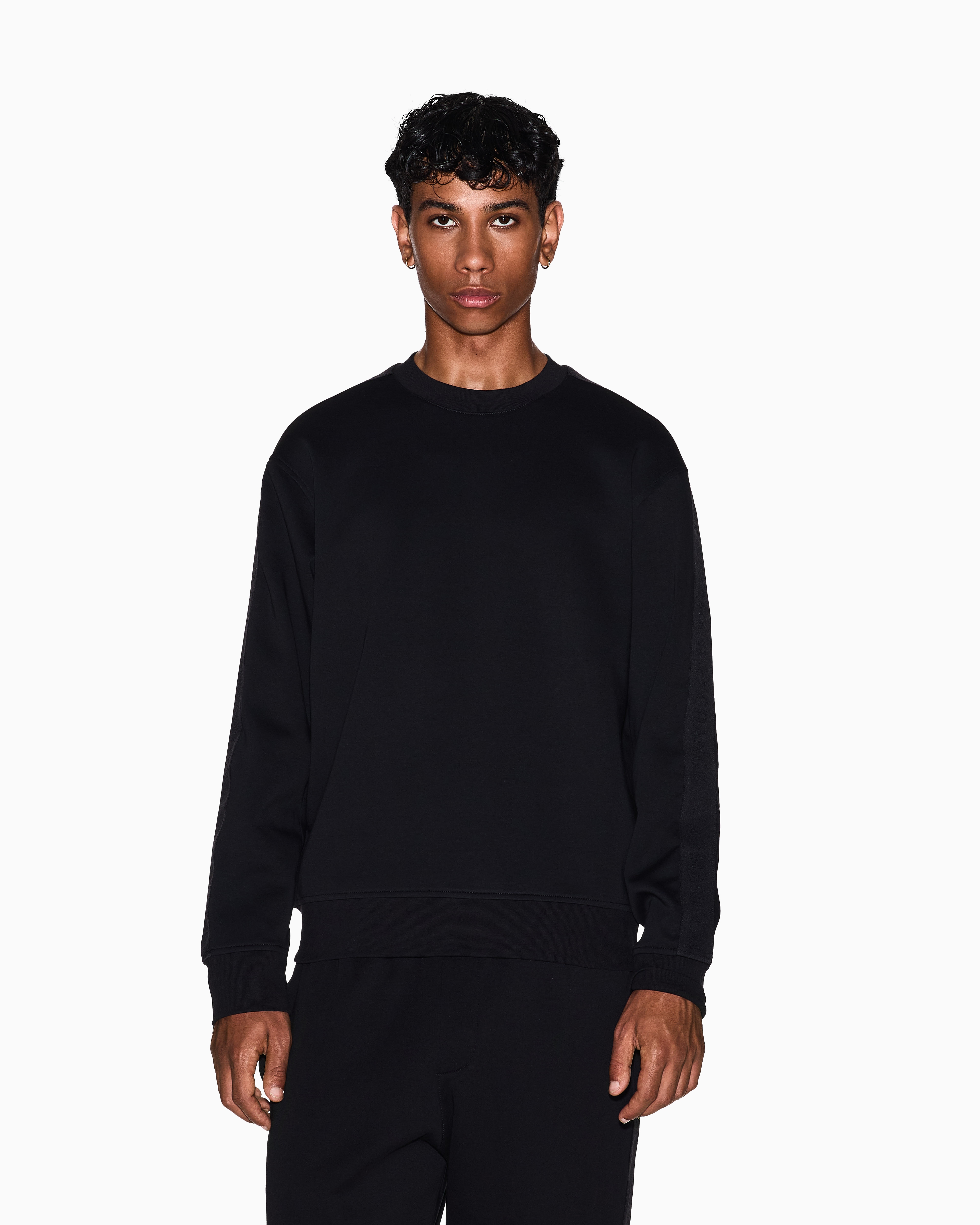 Crewneck Sweatshirt with Logo Bands
