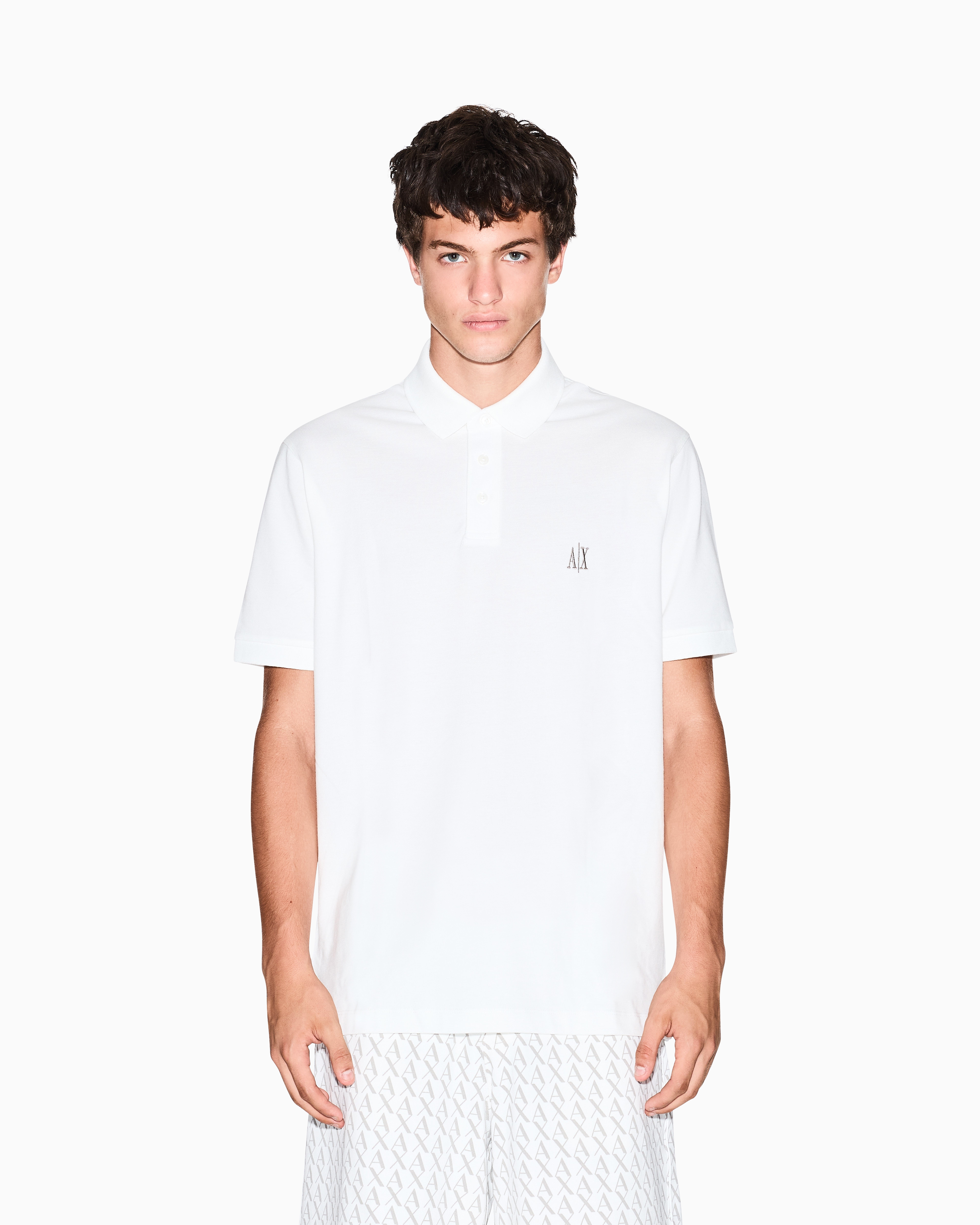 Regular fit cotton polo with logo