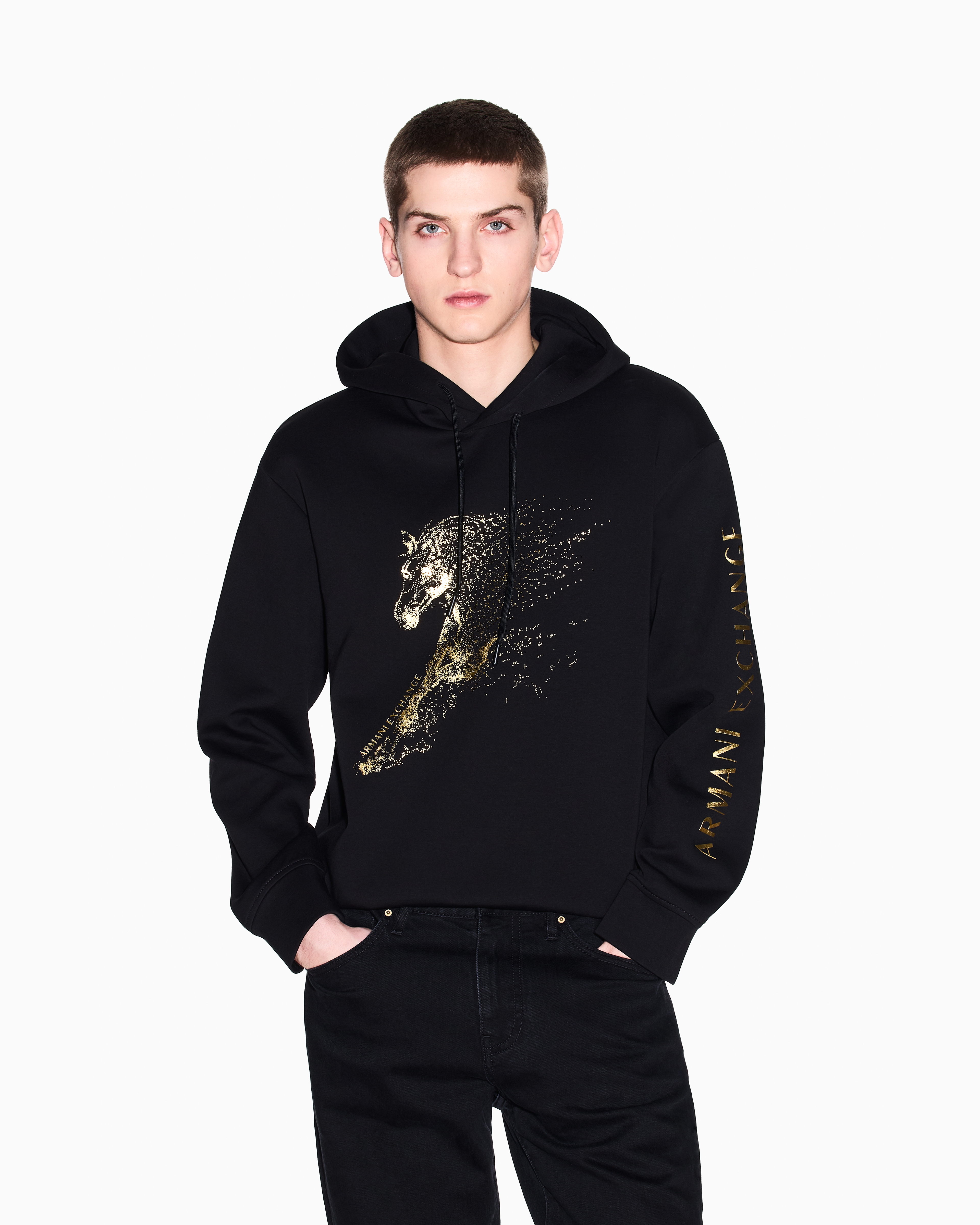 Armani Exchange Hoodies In Black