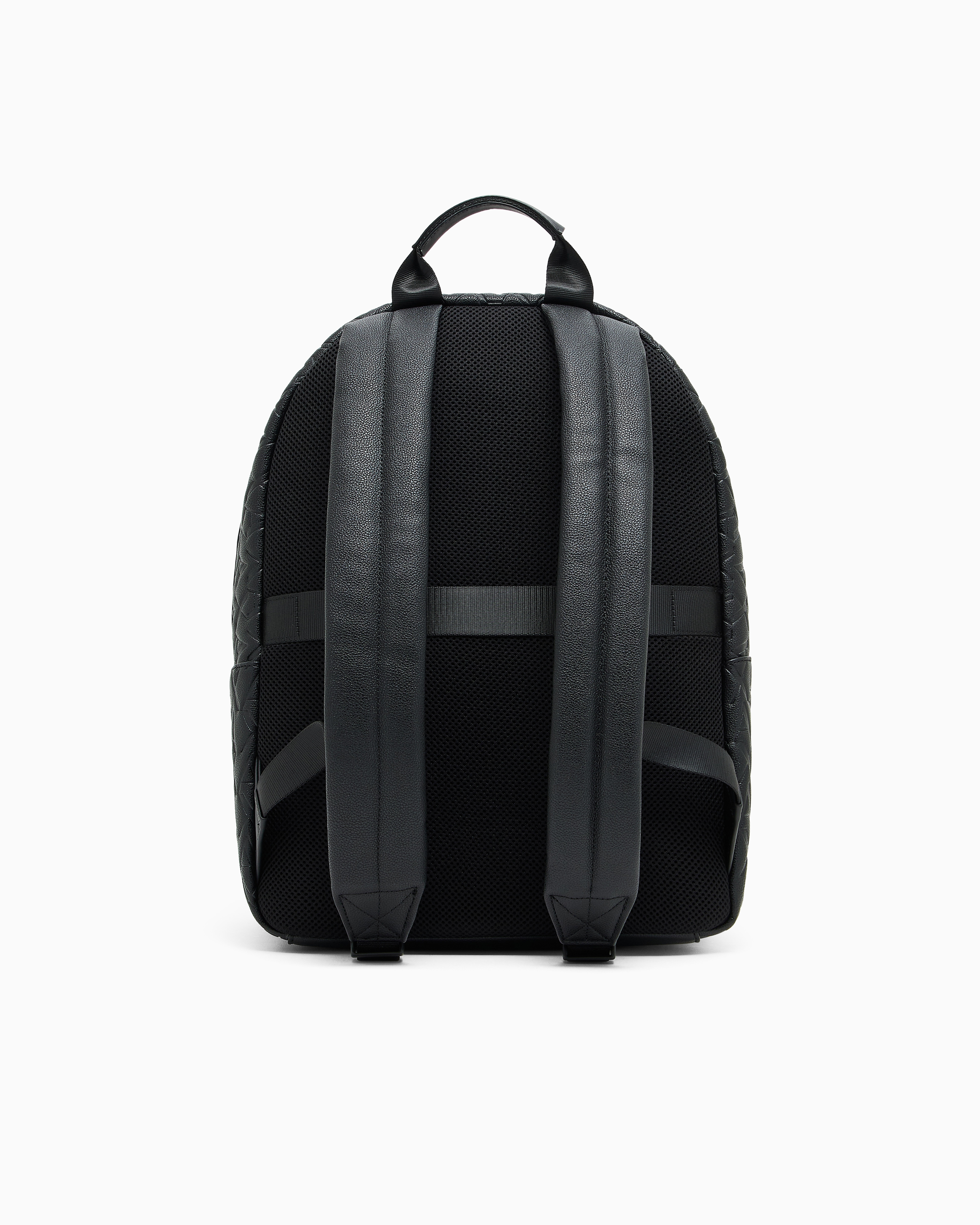 Armani Exchange - ASV Recycled Fabric Allover Logo Backpack, Man, Black, Size: TU