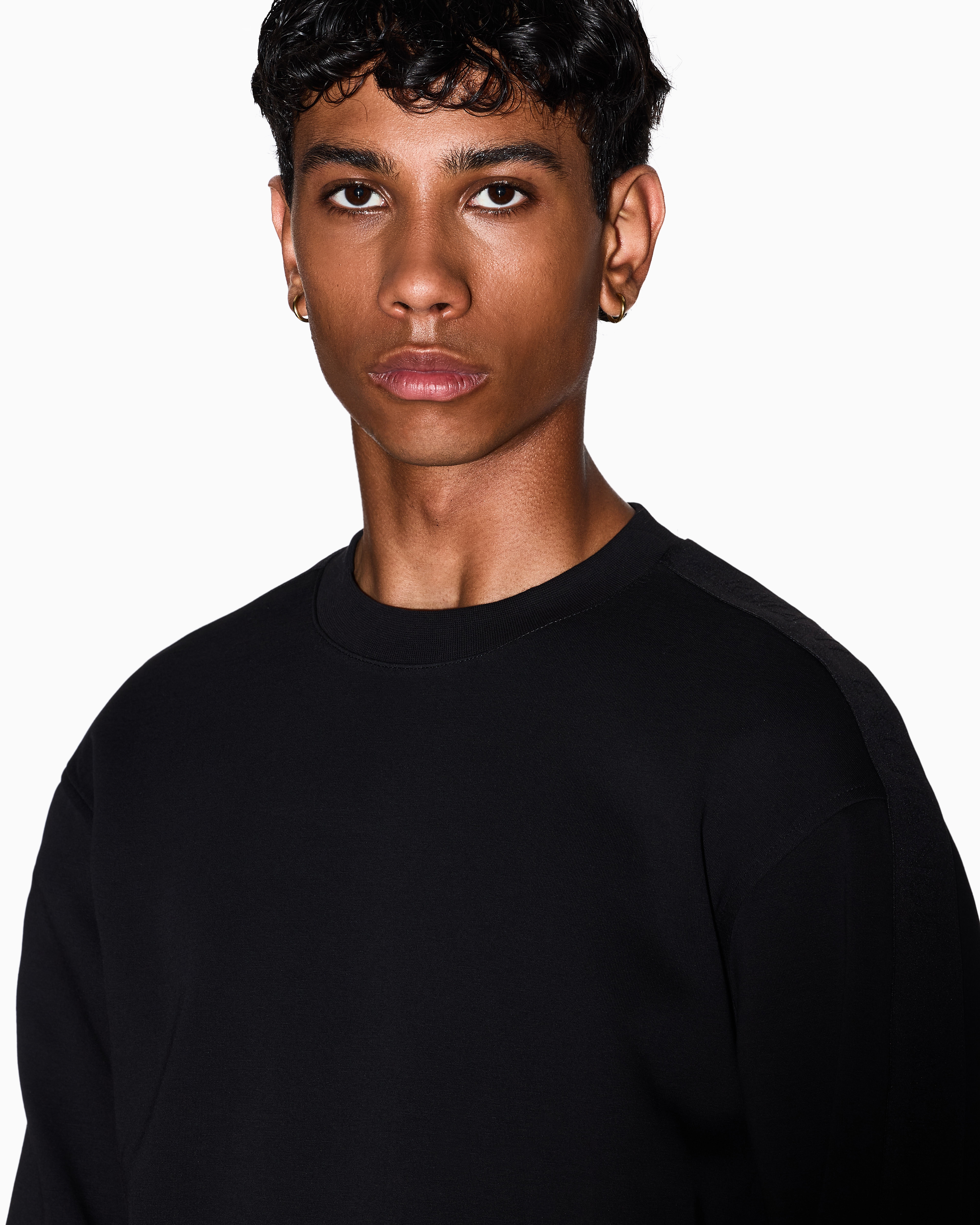 Crewneck Sweatshirt with Logo Bands