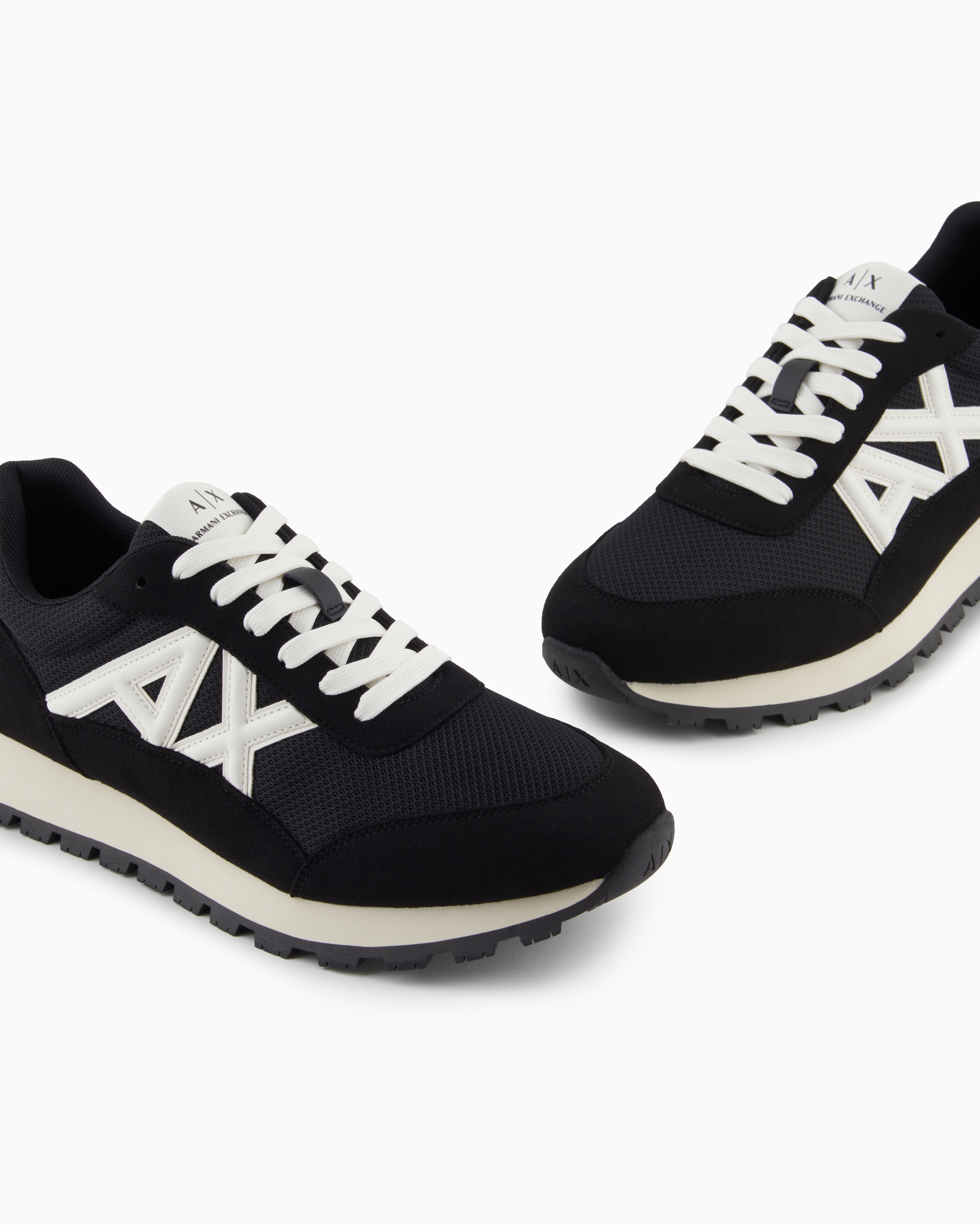 Armani Exchange - Sneakers with contrasting logo, Man, Black, Size: