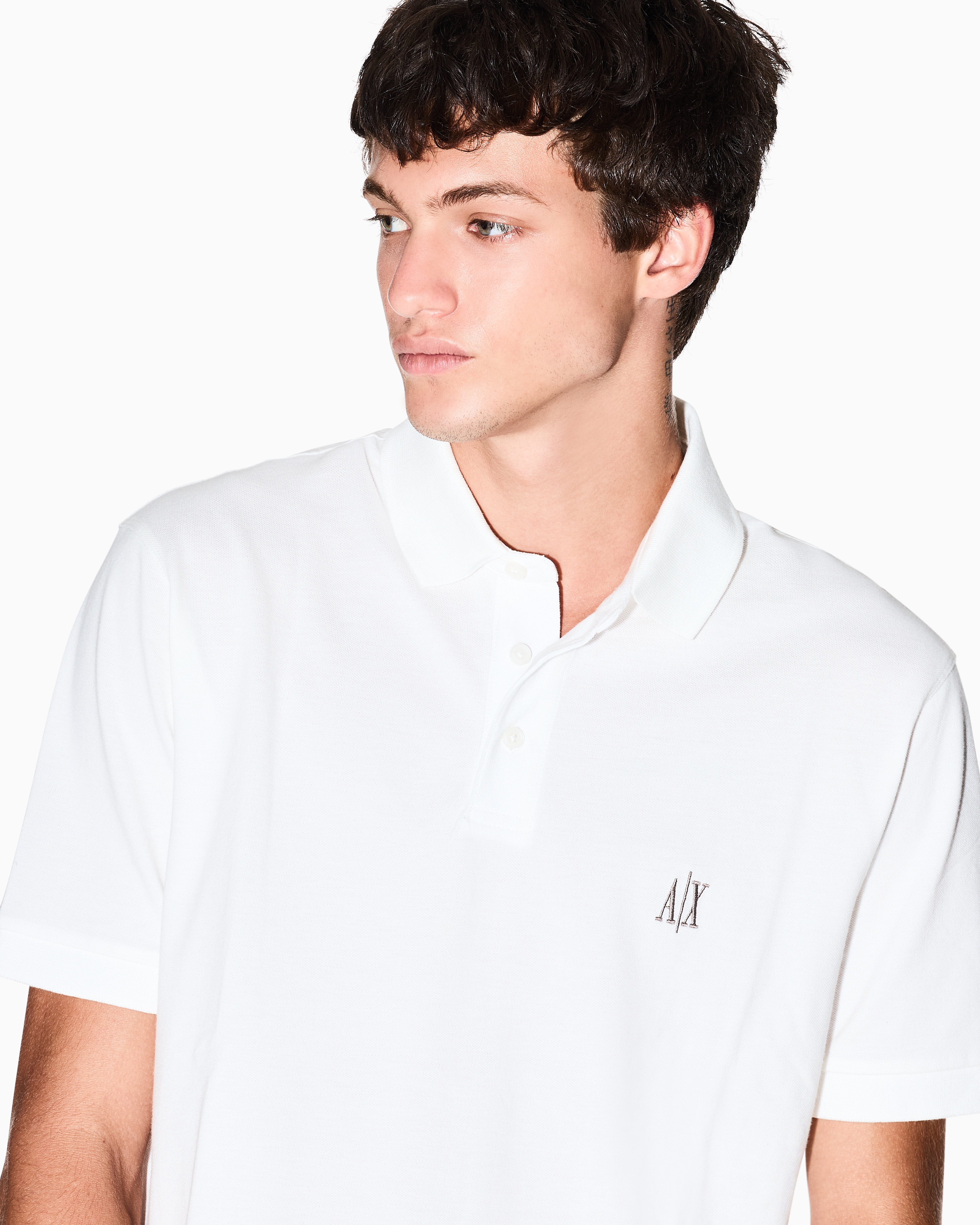 Regular fit cotton polo with logo