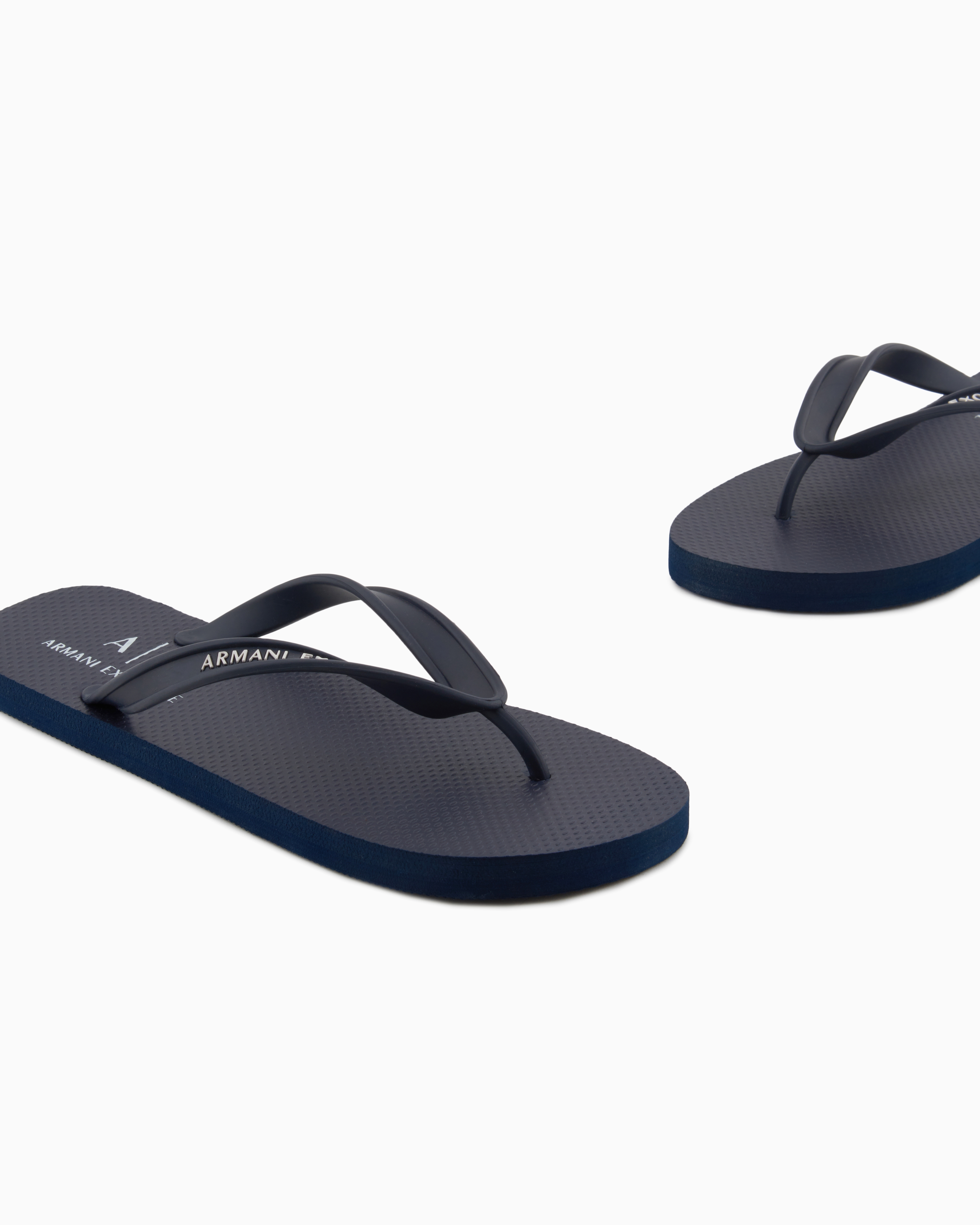 Armani Exchange - Rubber flip flops, Man, Navy Blue, Size: