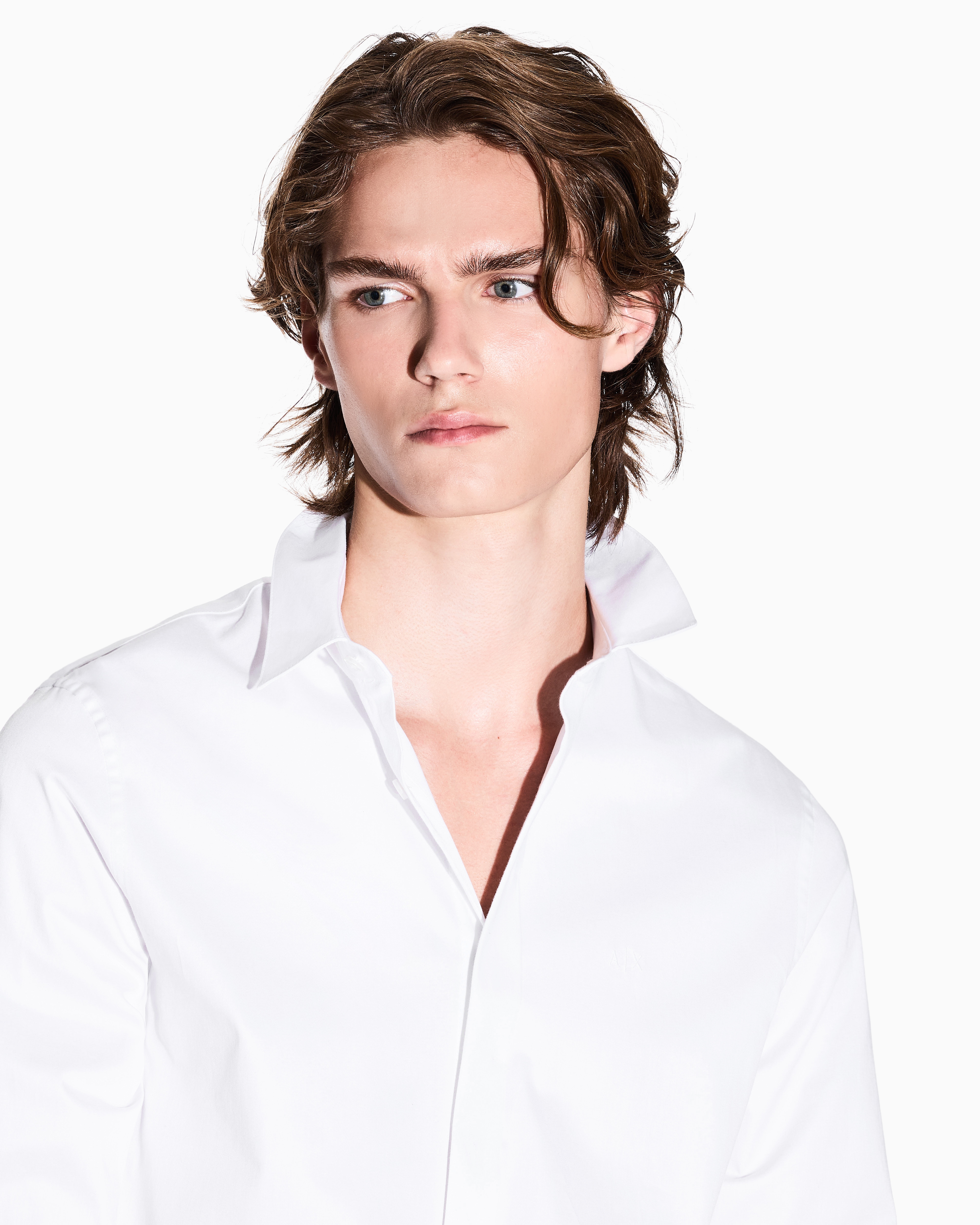 Armani Exchange - Slim fit cotton shirt, Man, White, Size: