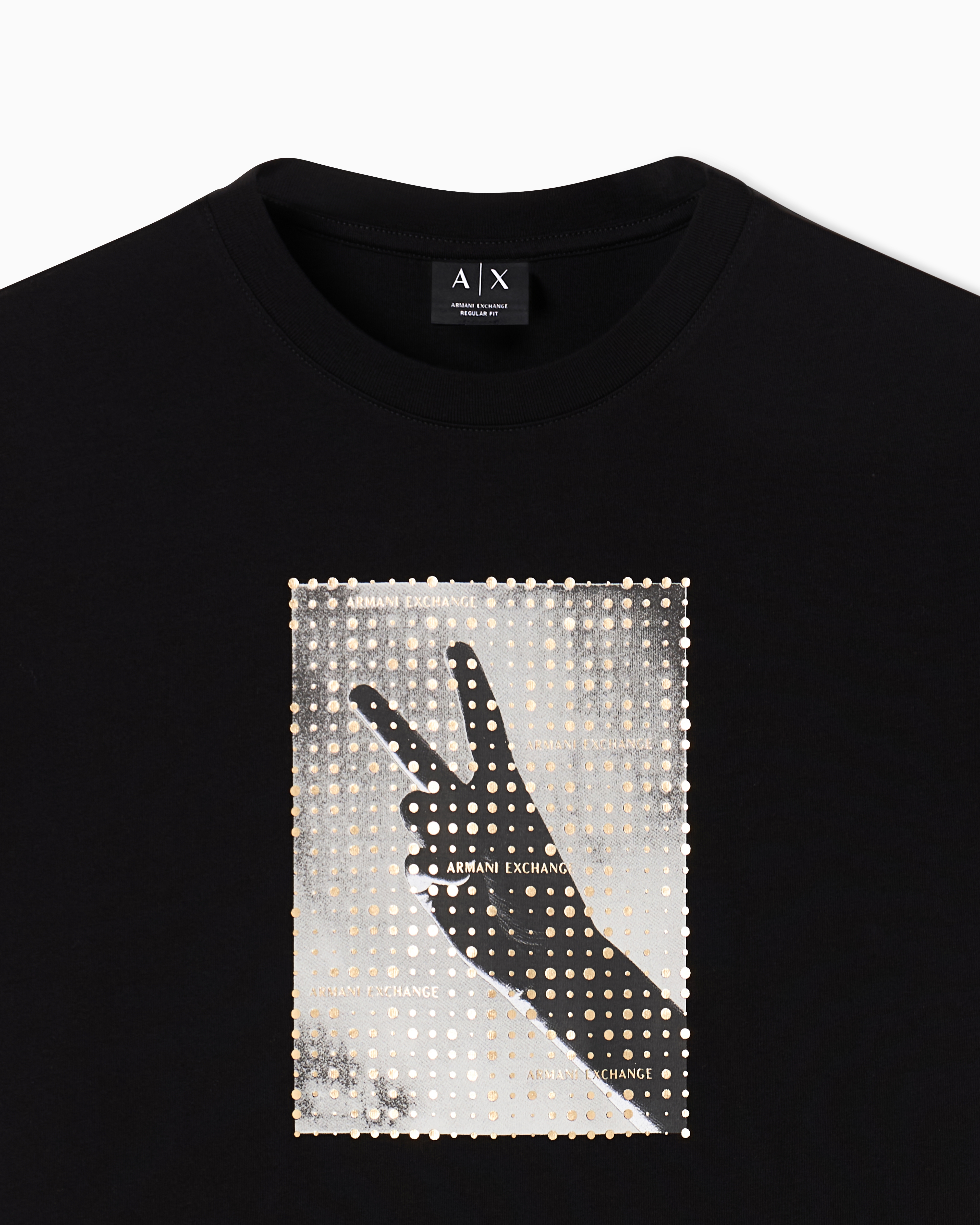 Armani Exchange Regular Fit T-shirts In Black