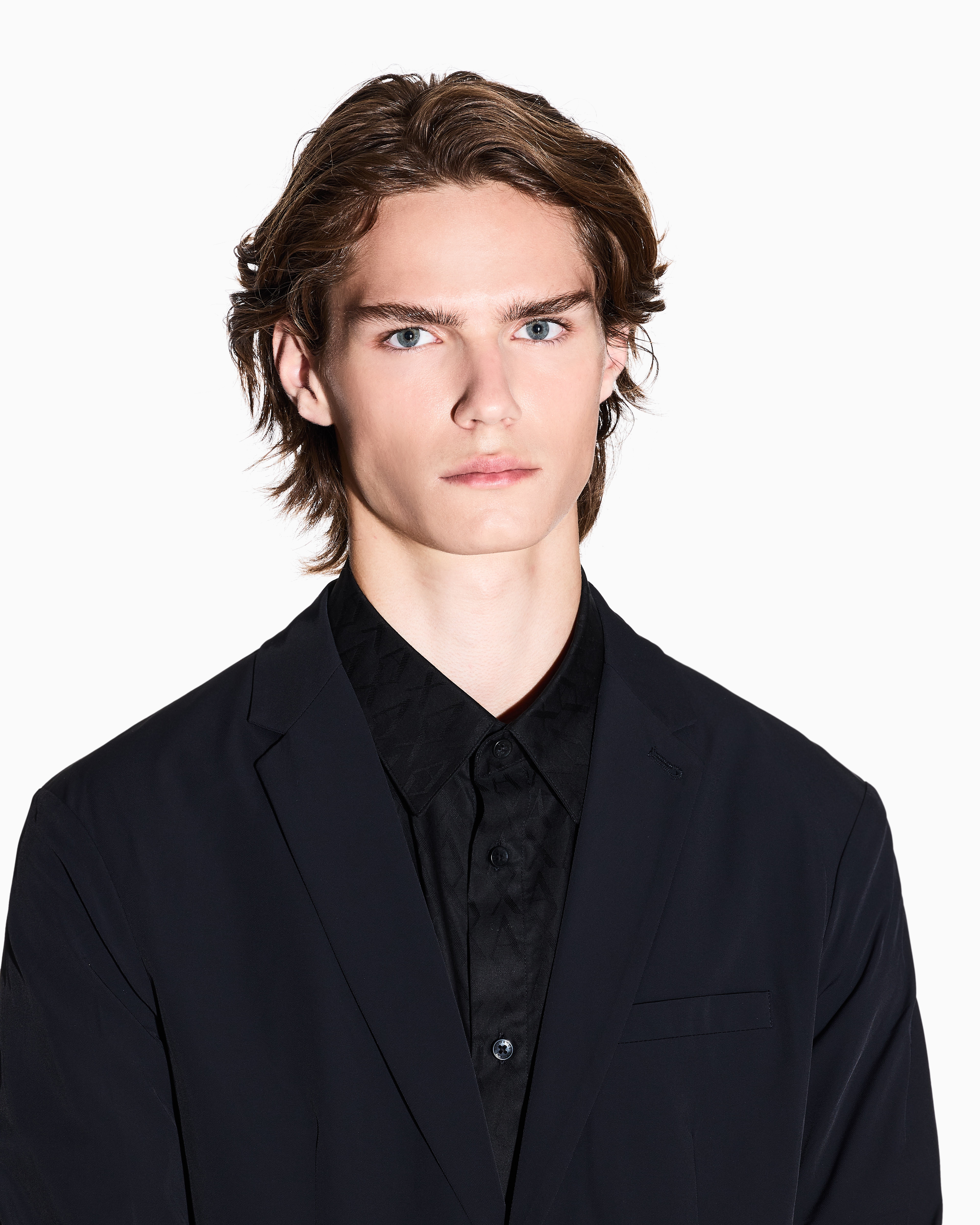 Armani Exchange - Single-breasted jacket ultra-stretch twill, Man, Black, Size: