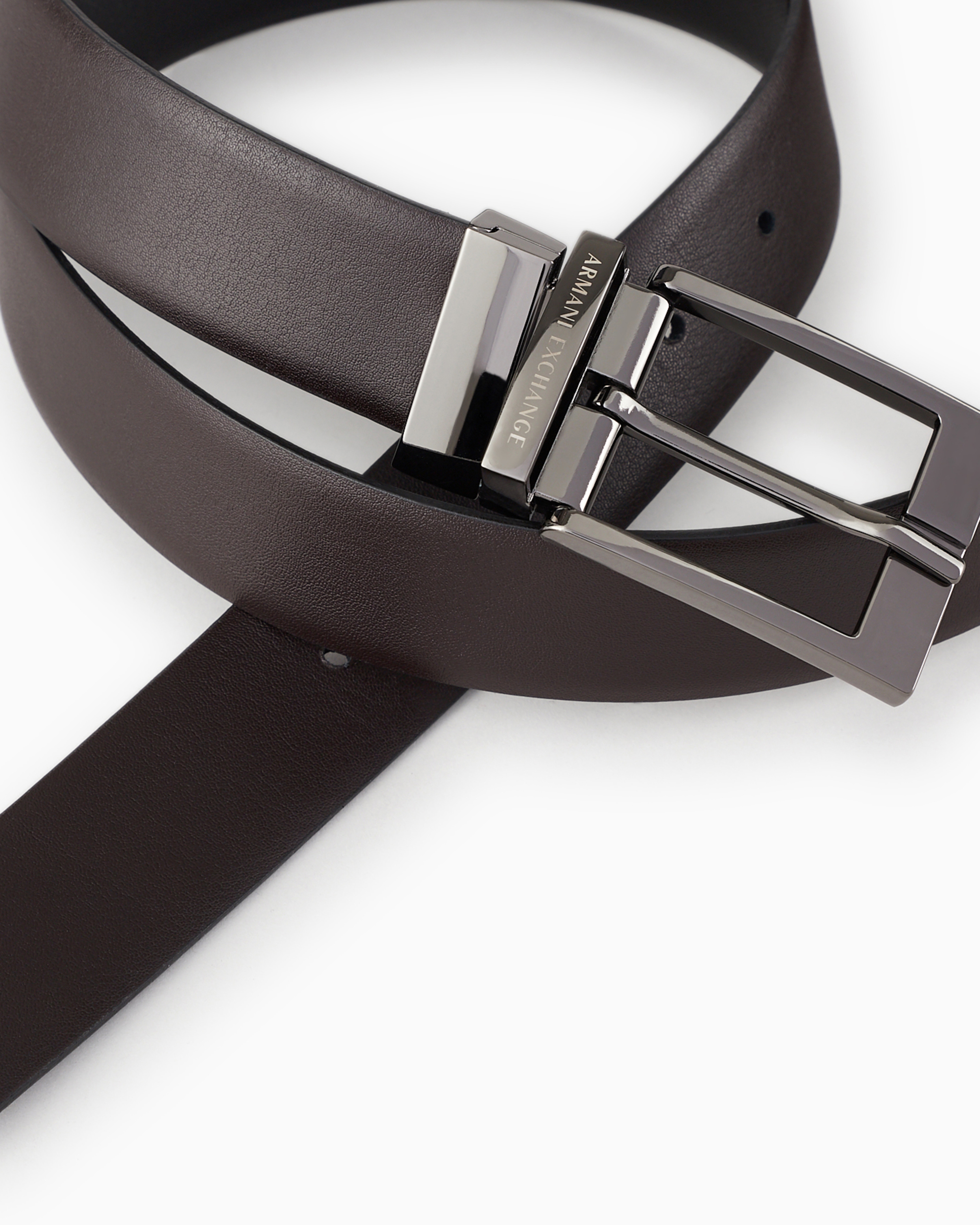 Armani Exchange - Genuine leather belt, Man, Black, Size: TU