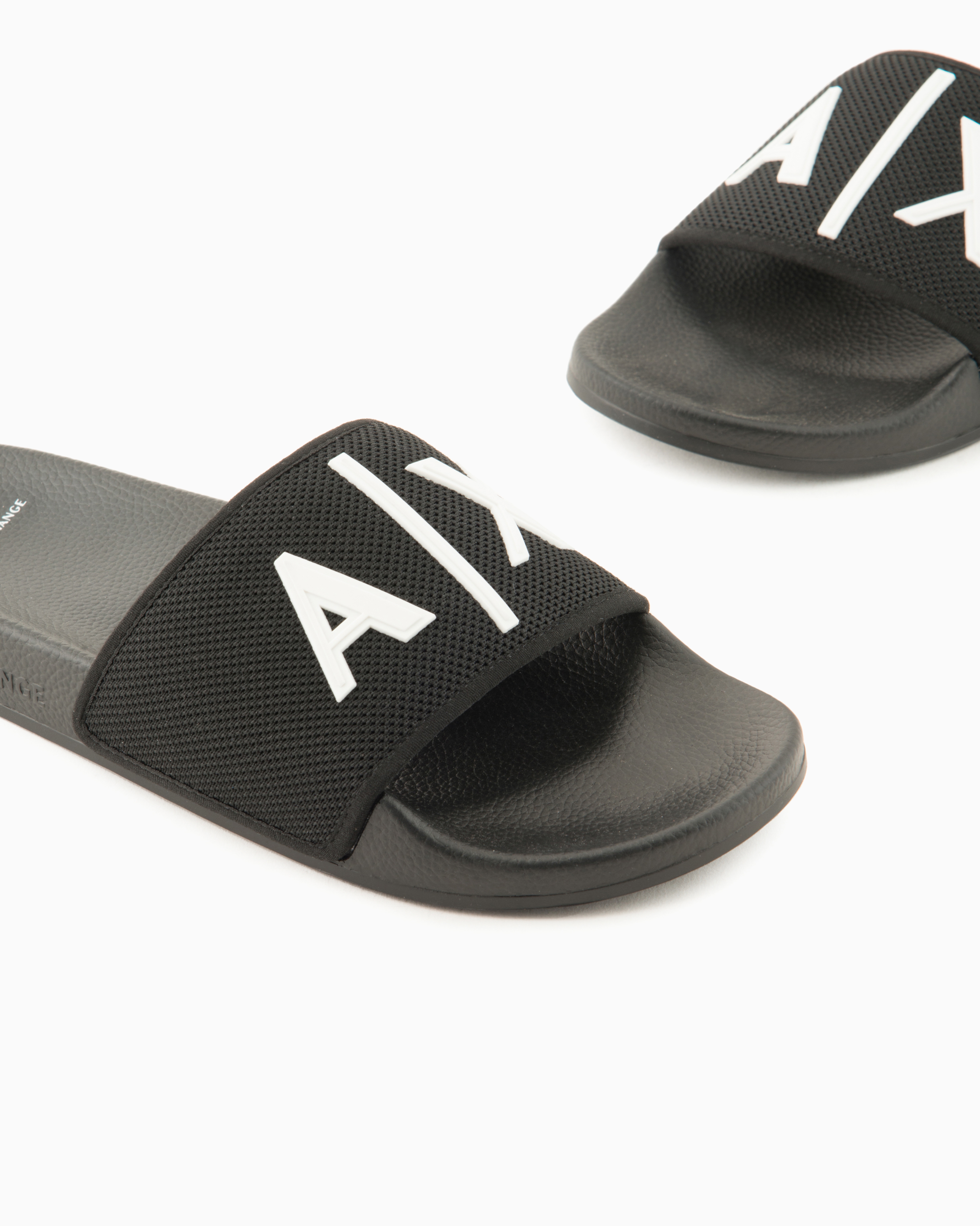 Armani Exchange - Slides technical fabric, Man, Black, Size:
