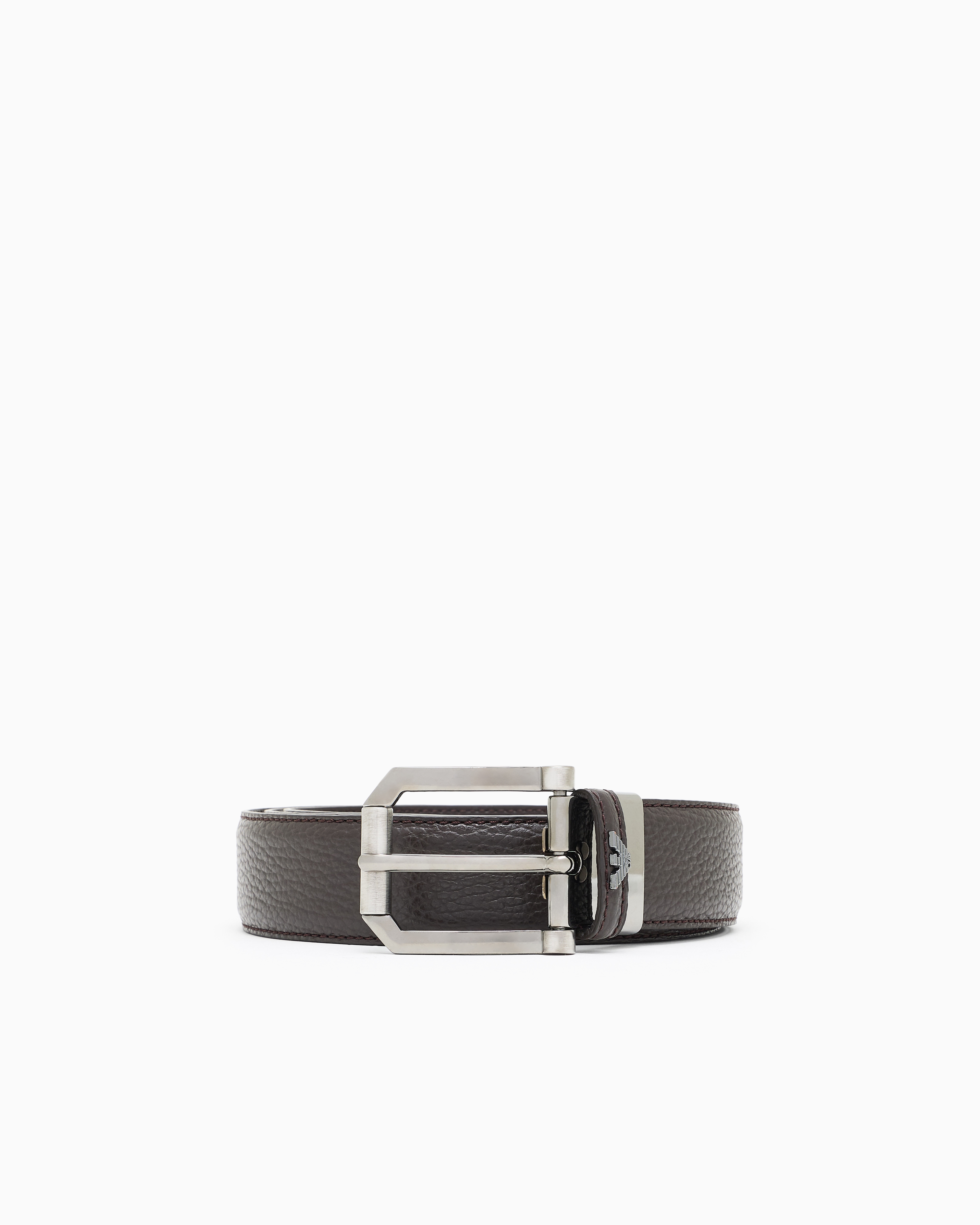 Emporio Armani Brown Bull Leather Belt