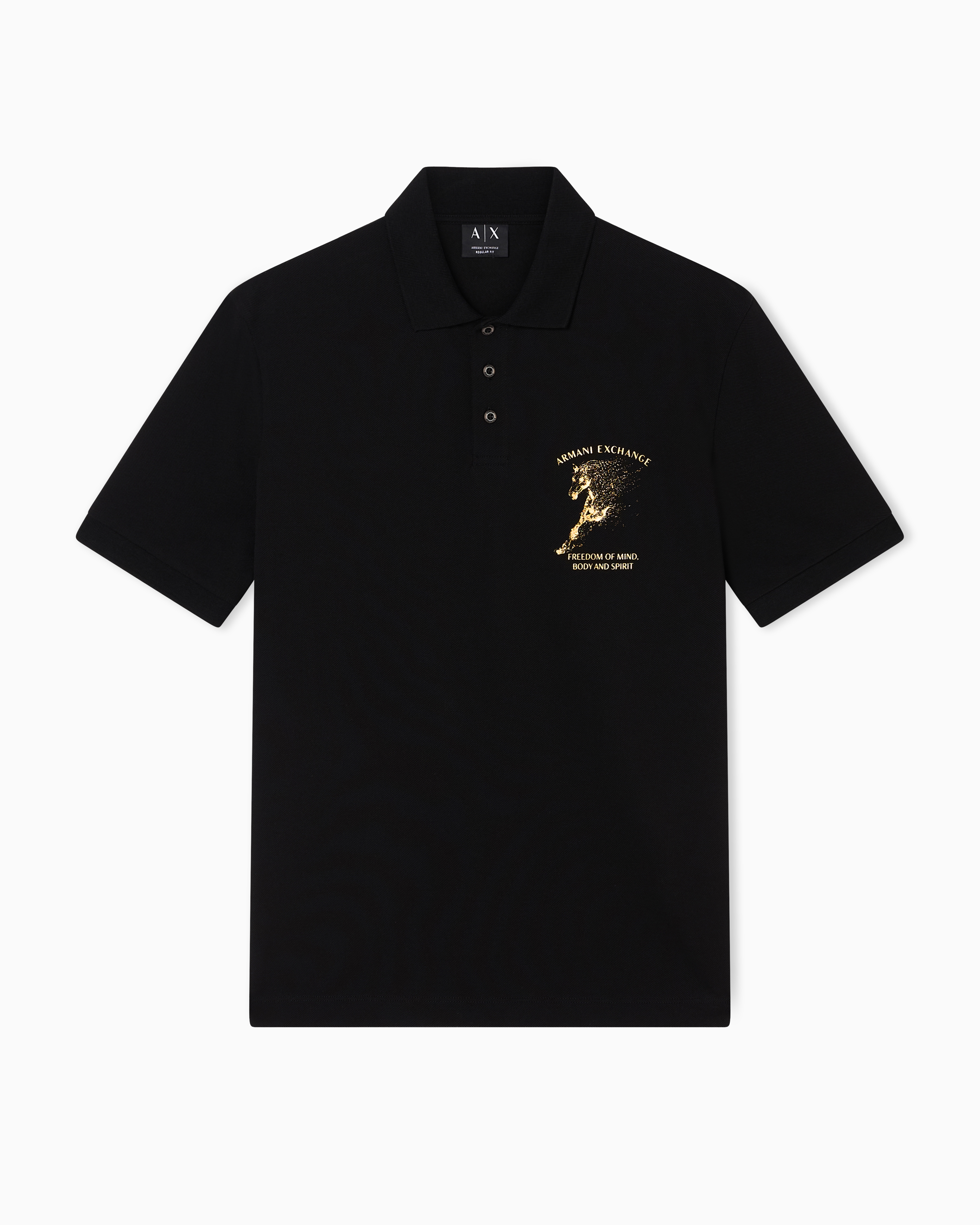 Armani Exchange Polo Shirts In Black