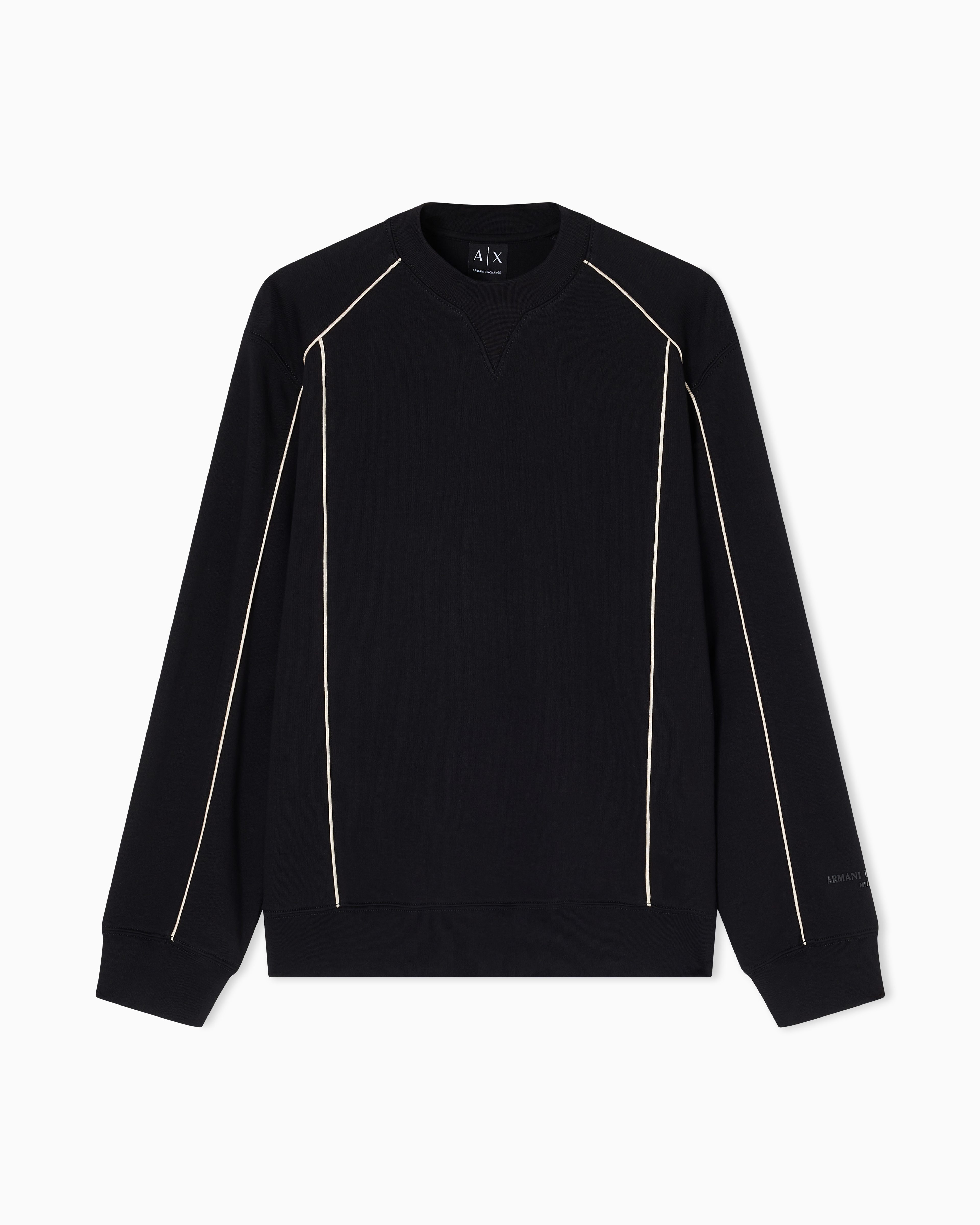 Armani Exchange Black Sophisticated Comfort Crewneck Interlock Sweatshirt