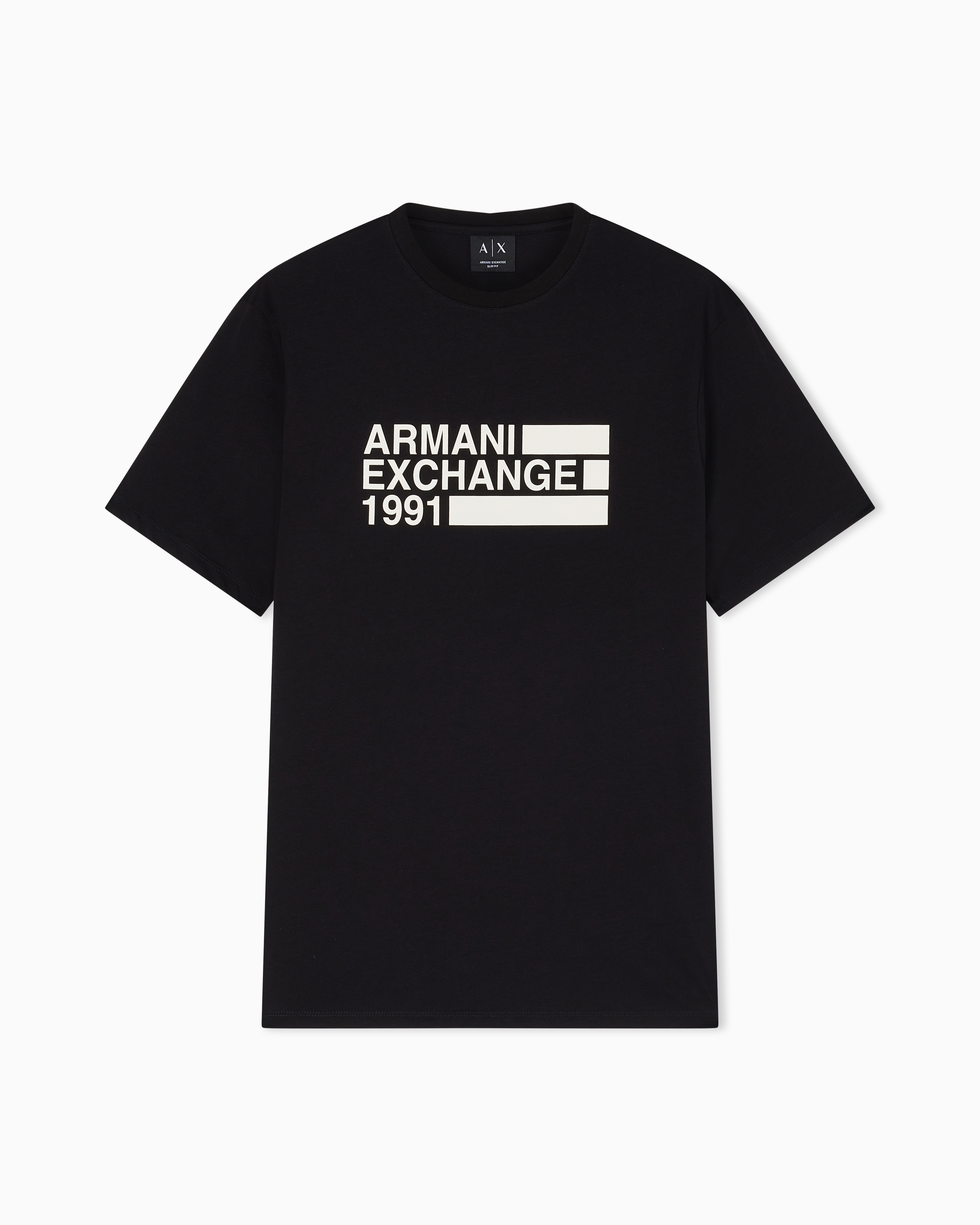 Armani Exchange Black Slim Fit T-Shirt In Basic Cotton Jersey