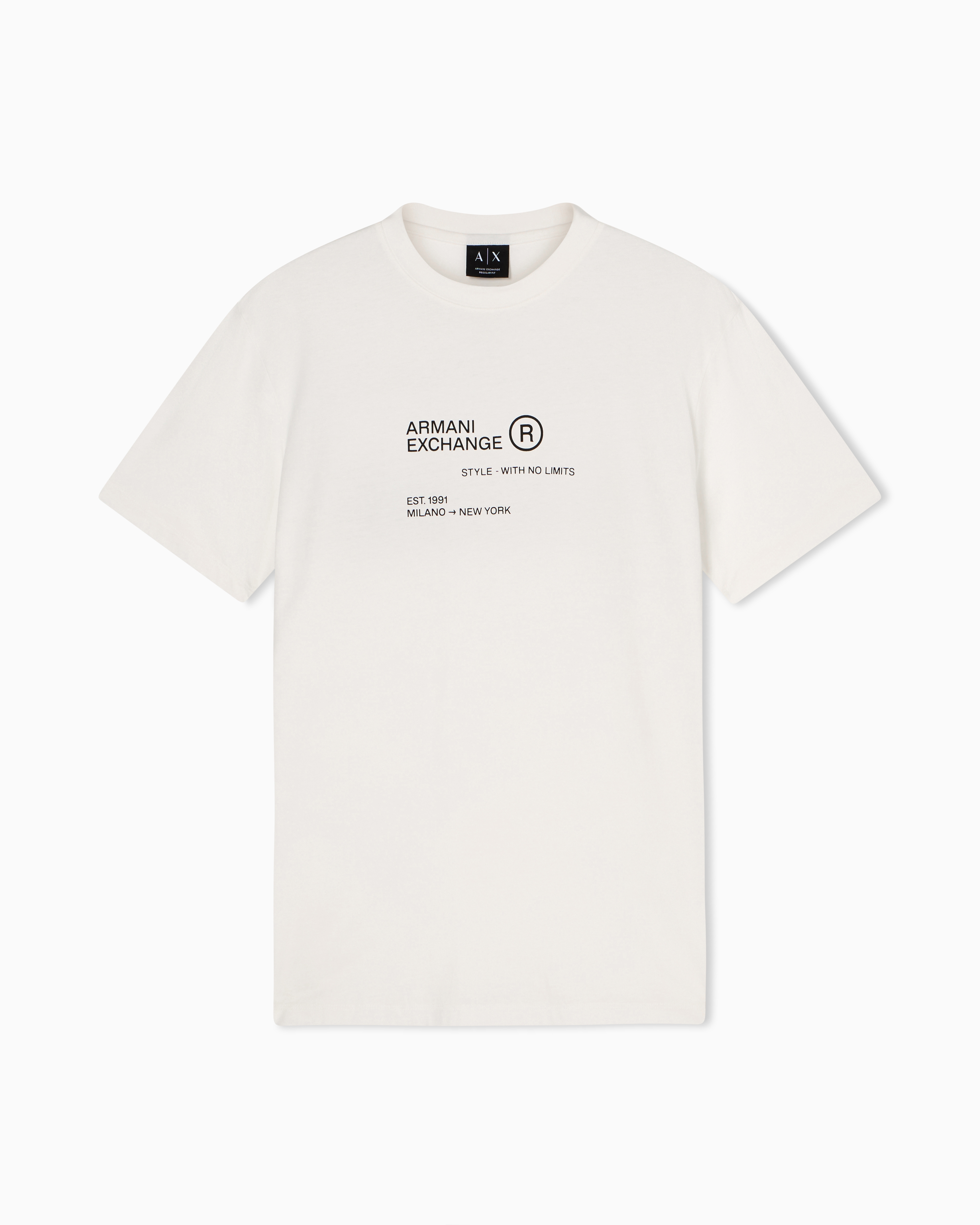 Armani Exchange White Classic Cotton Jersey Regular Fit T-Shirt