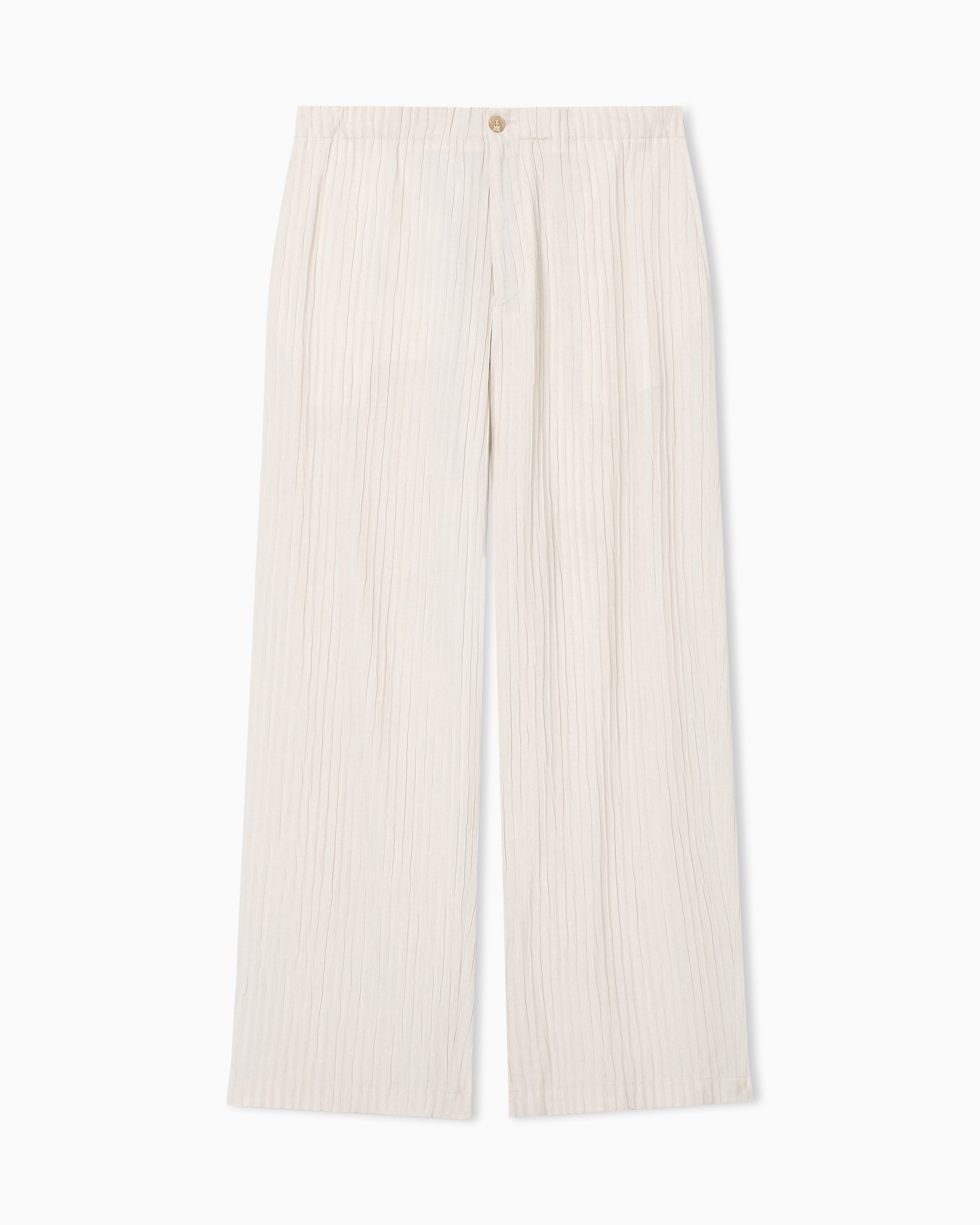 Emporio Armani Pantaloni In Tessuto Jacquard Goffrato Effetto Wrinkle