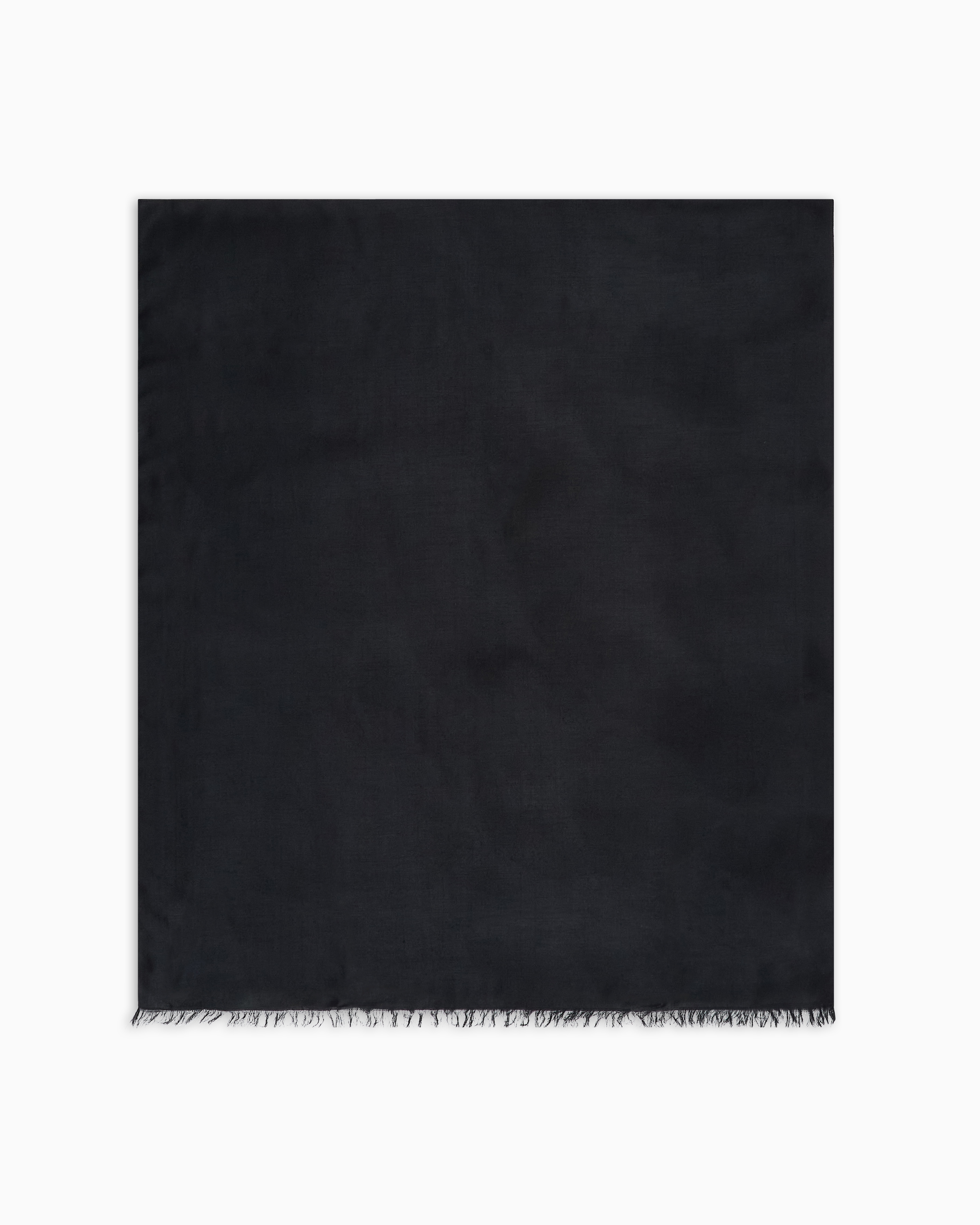 Emporio Armani Black Modal Blend Stole With Jacquard Logo