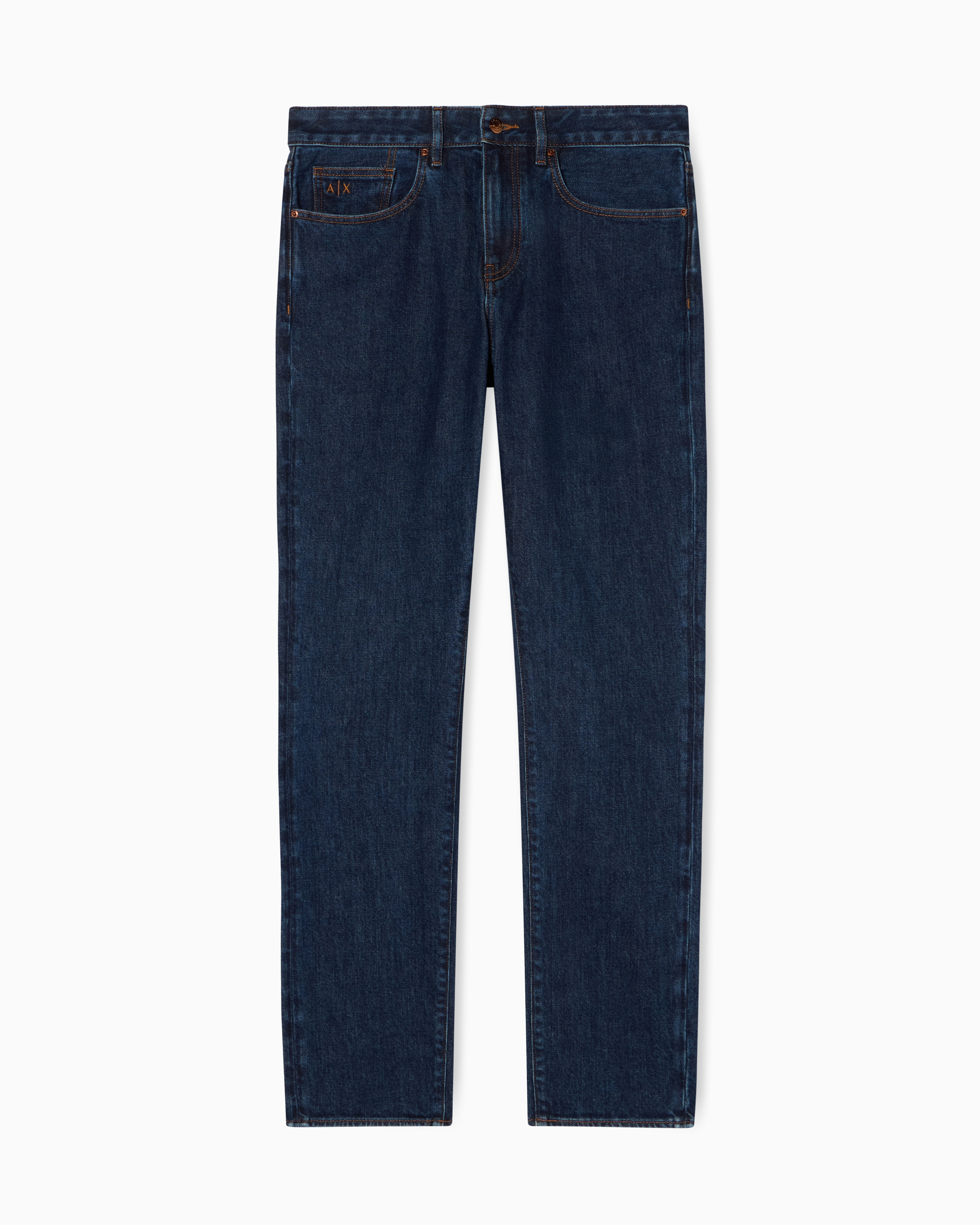 Armani Exchange Blu Skinny Jeans In Denim Stretch Delavé