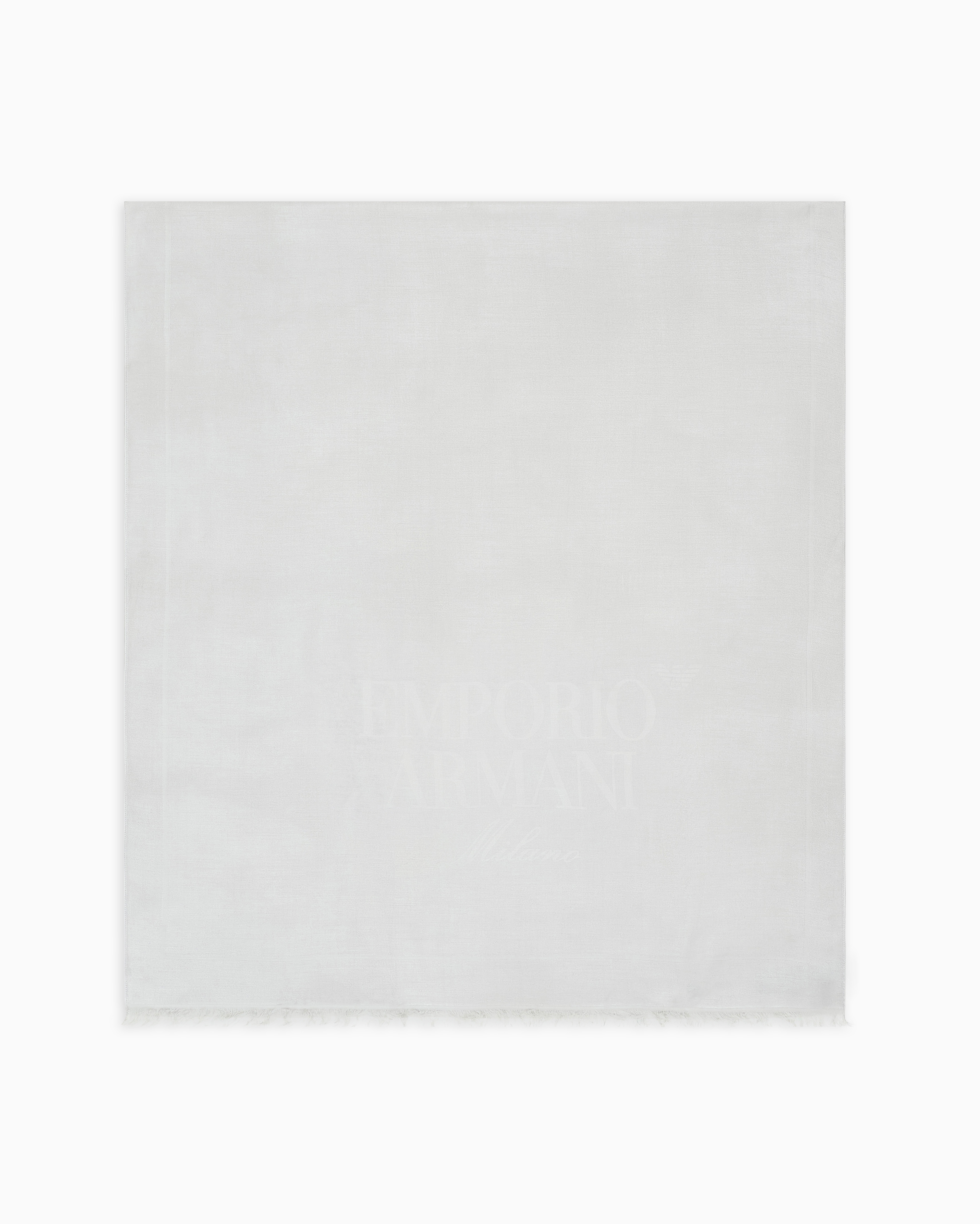 Emporio Armani Stola In Misto Modal Con Logo Jacquard