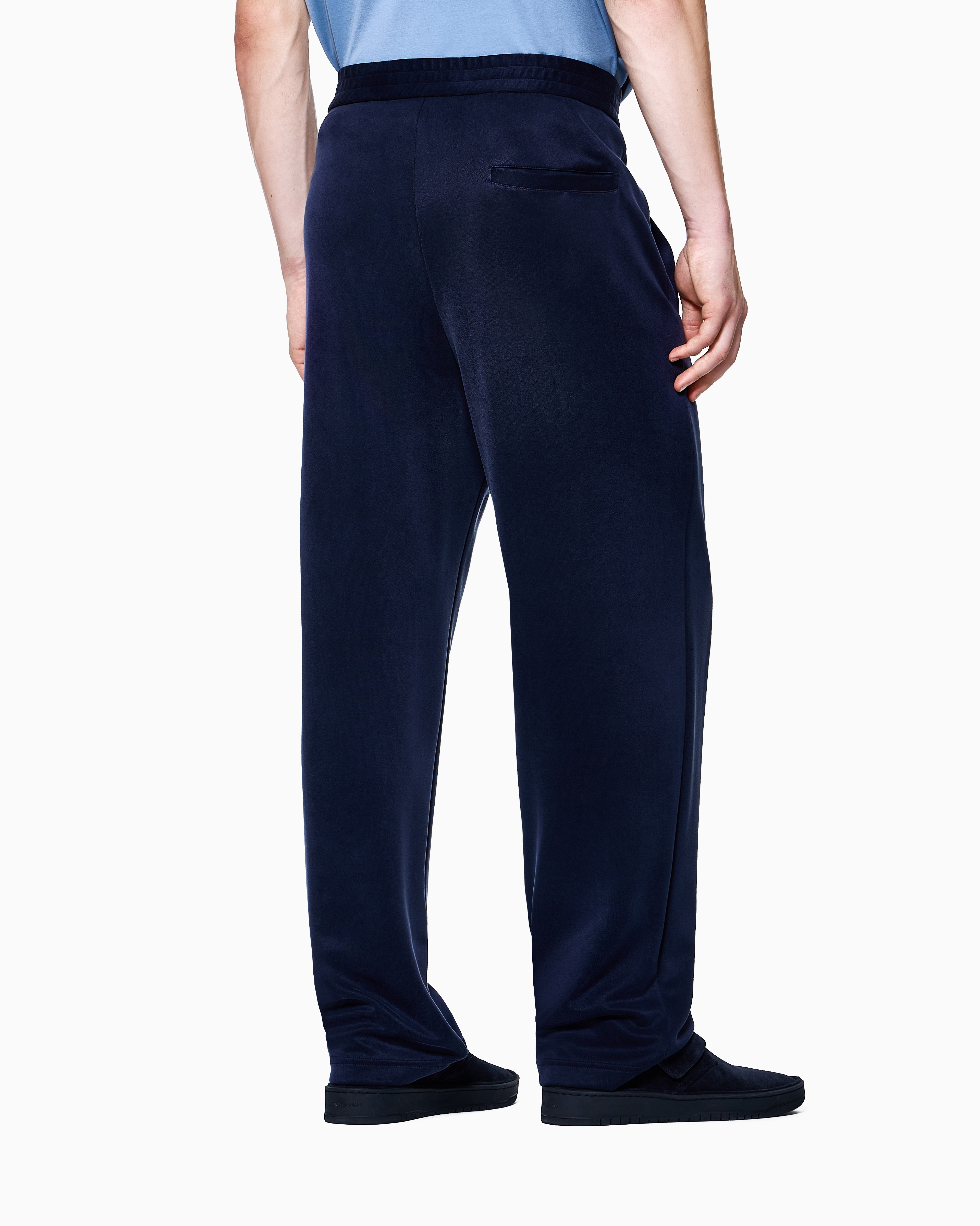 GIORGIO ARMANIブラック スラックス 未使用タグ付ノータック ノータックパンツ キュプラ混紡素材 | Giorgio Armani