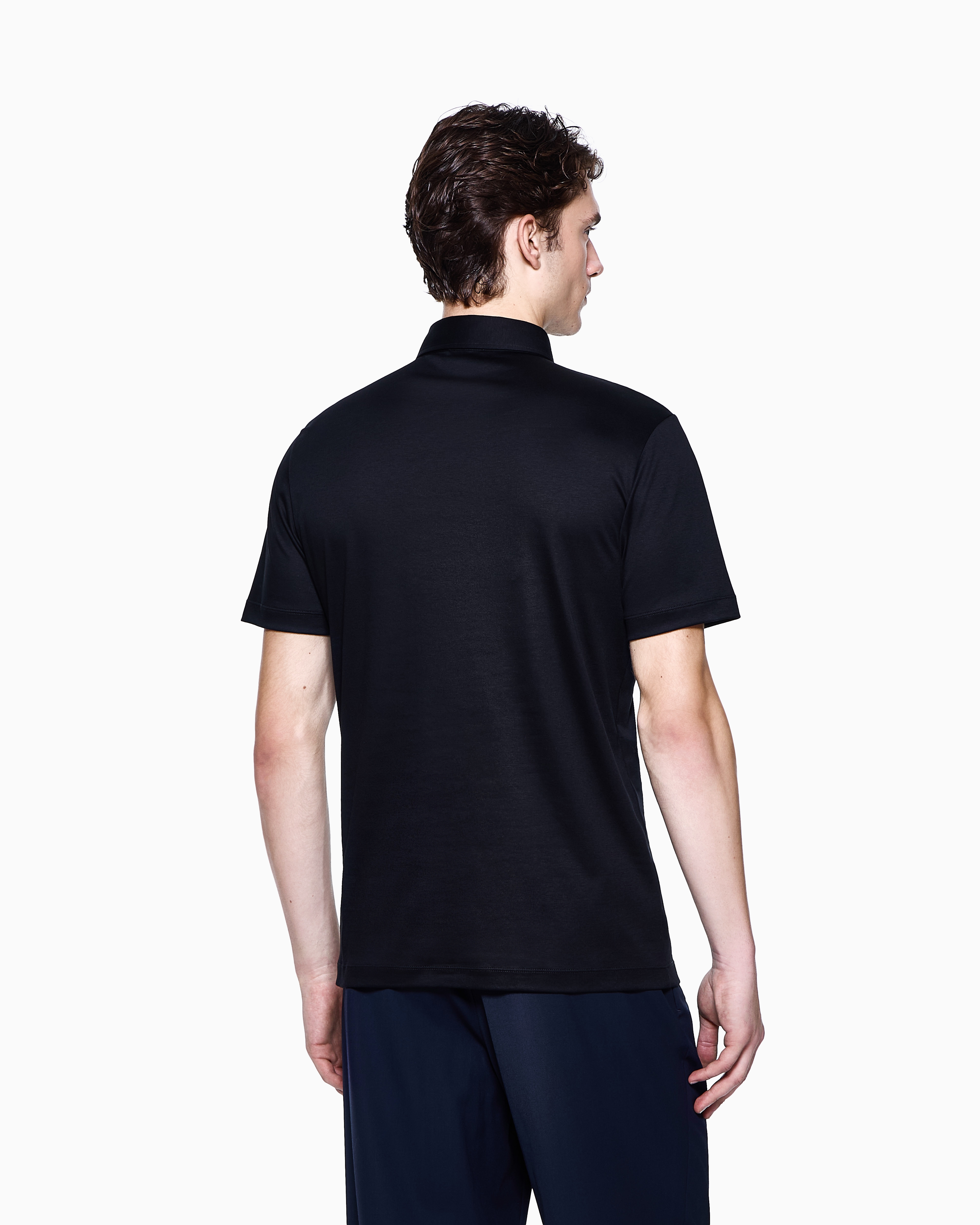 Pure cotton interlock polo shirt with embroidered logo