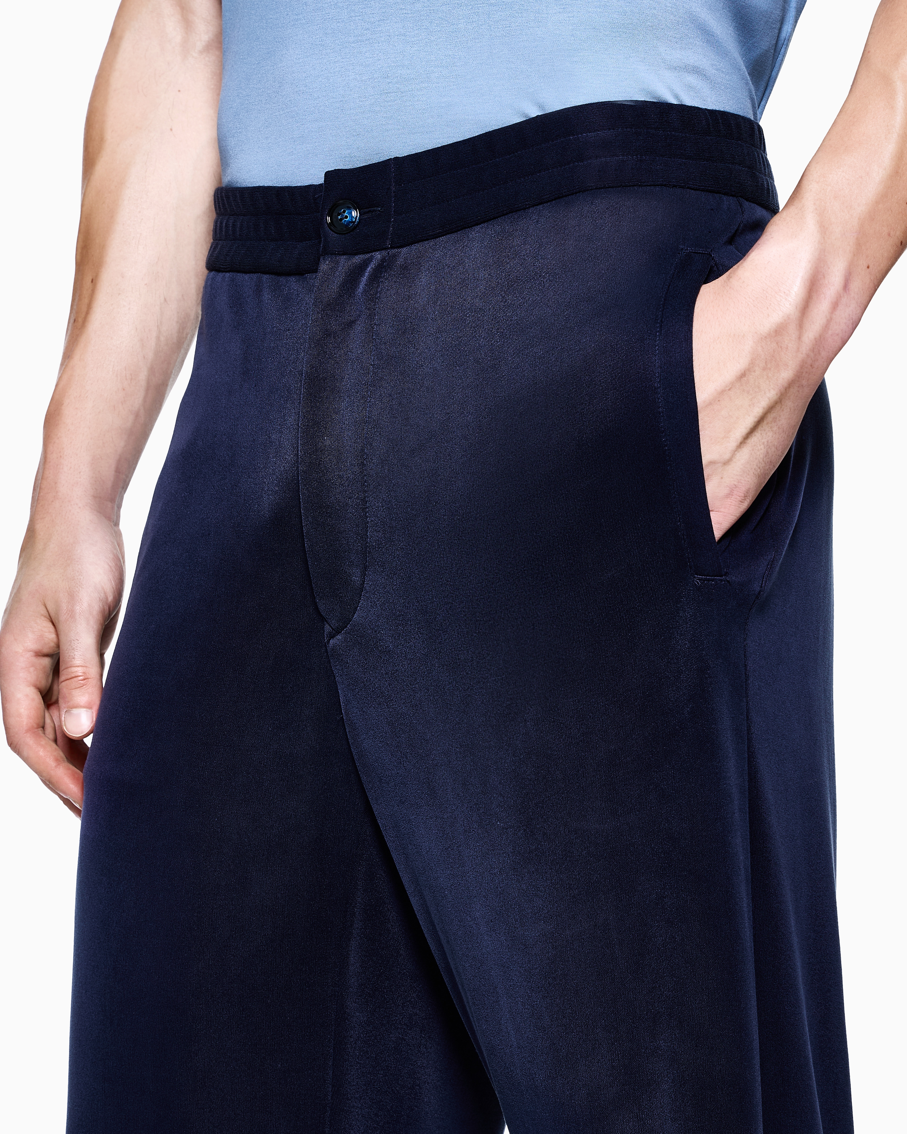 ノータックパンツ キュプラ混紡素材 | Giorgio Armani