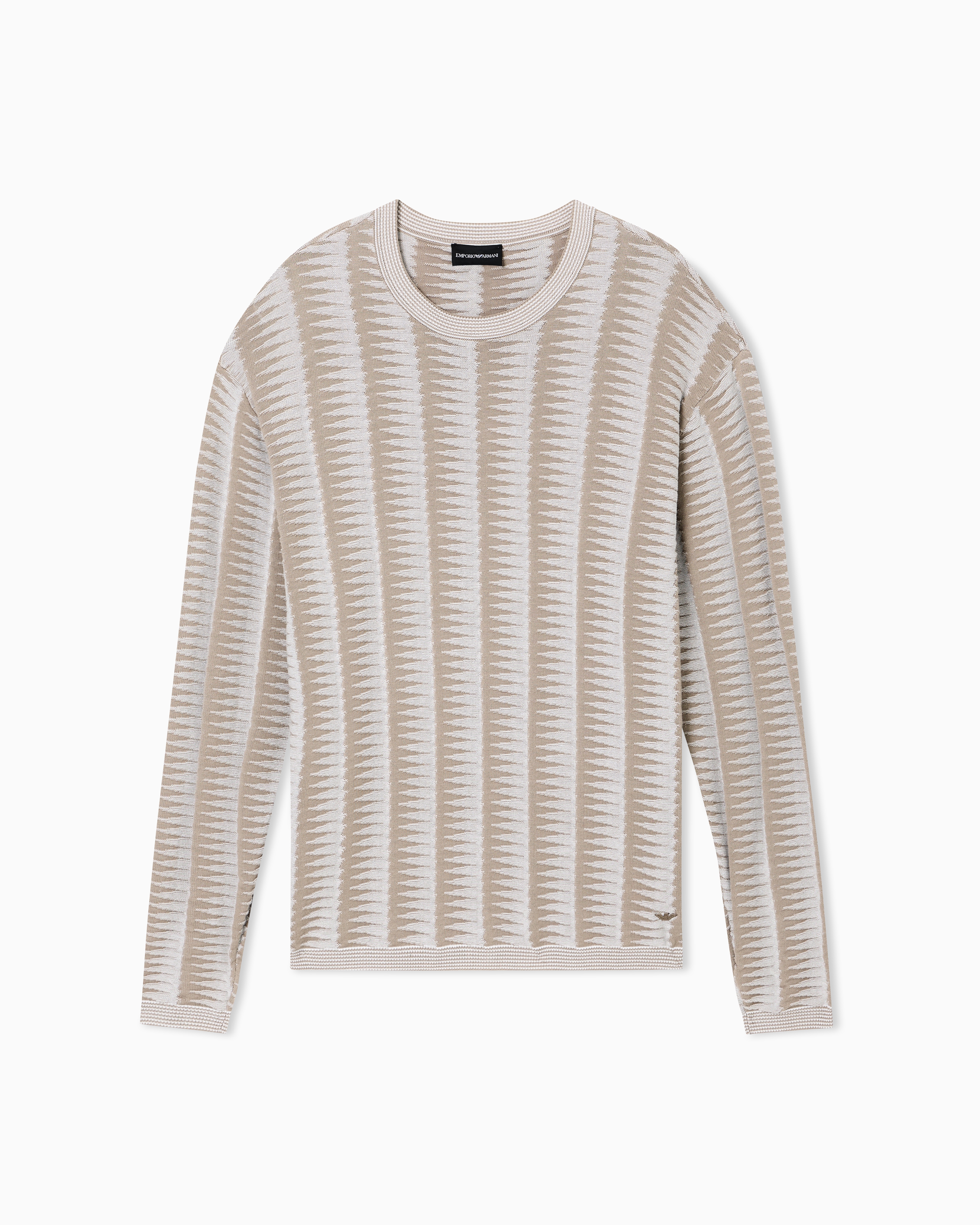 Emporio Armani Brown Jumper With Two-Tone Jacquard Design
