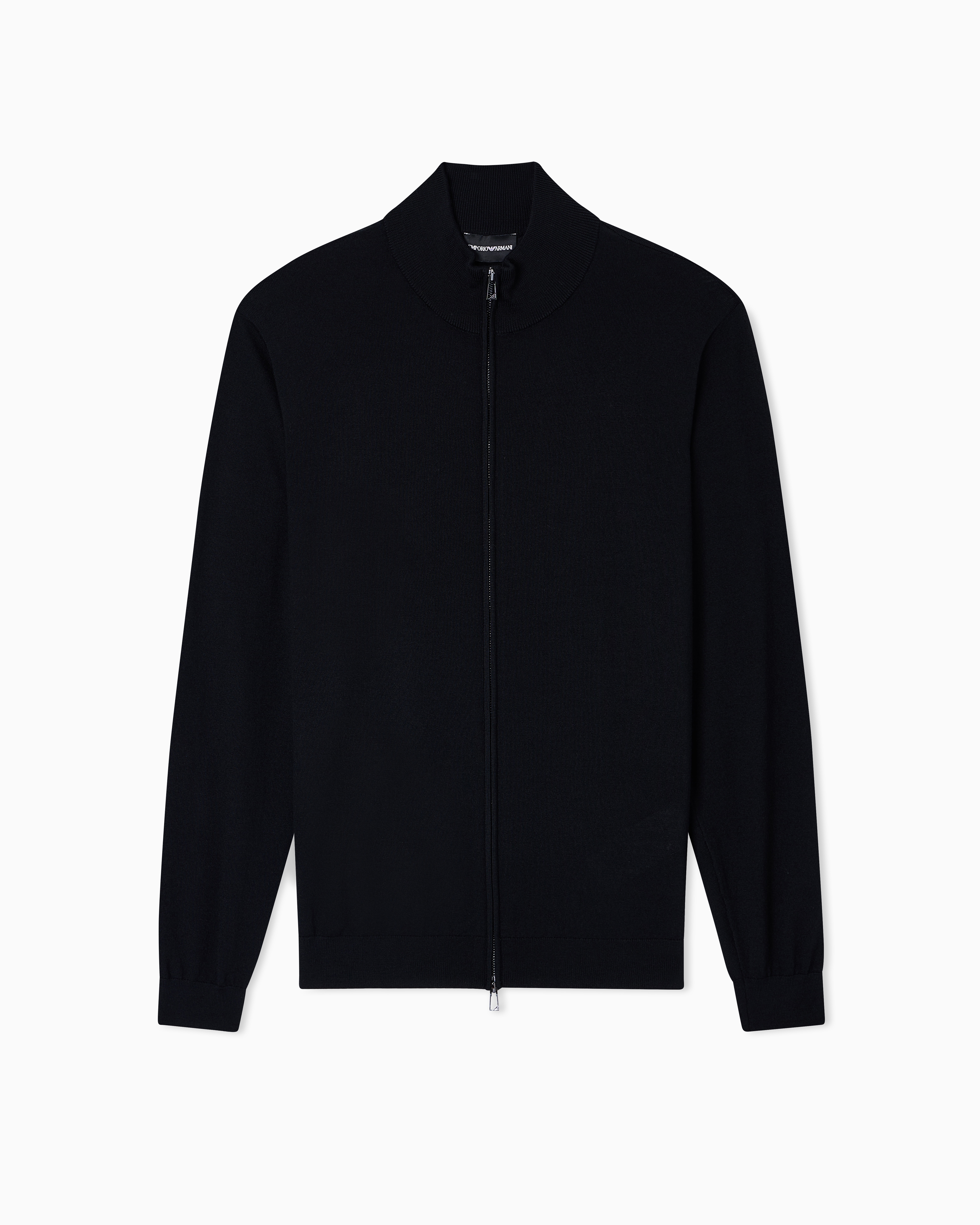 Emporio Armani Cardigan Full Zip In Lana Vergine Rasata