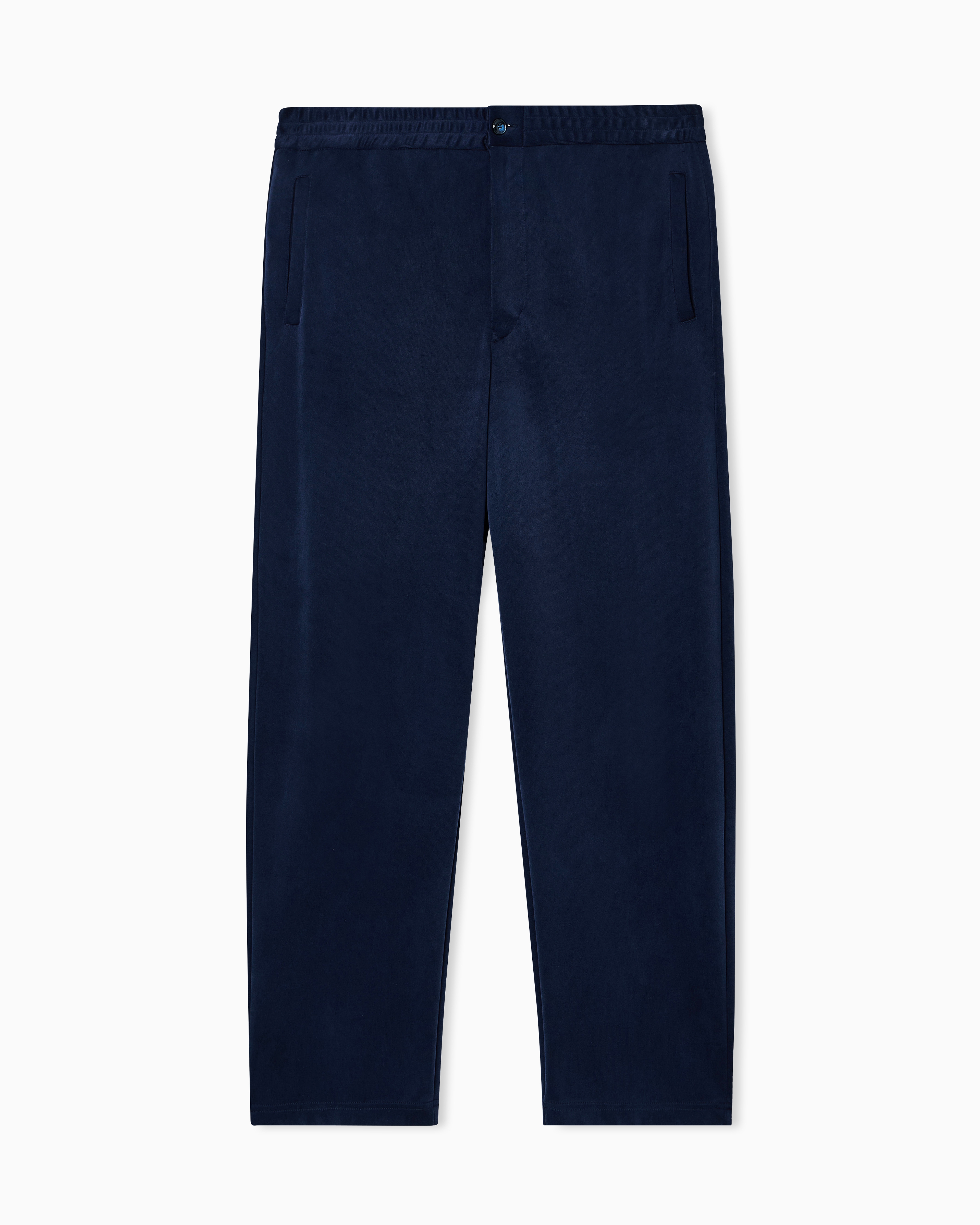 Giorgio Armani Navy Blue Cupro-Blend Flat-Front Trousers