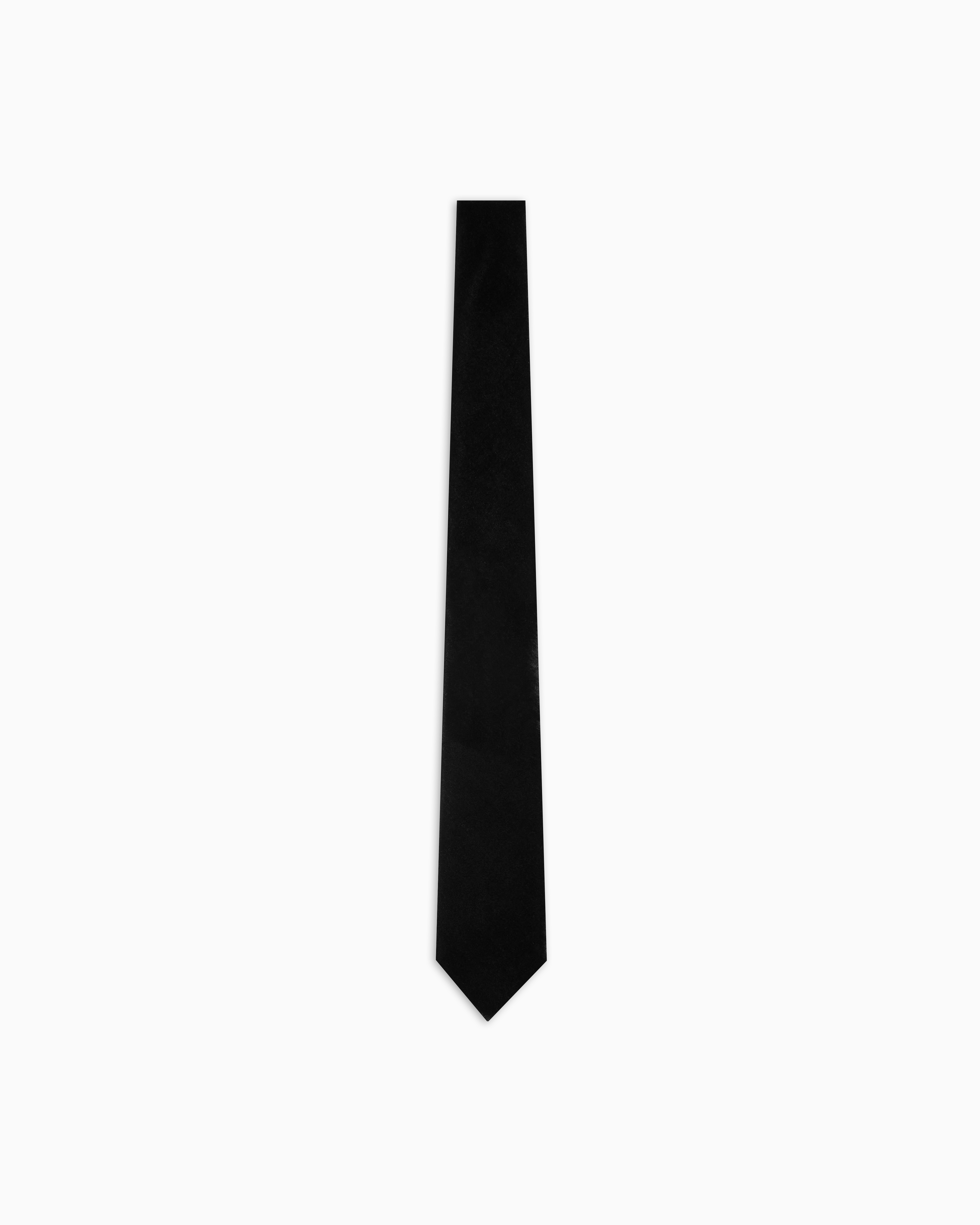 Emporio Armani - Smooth velvet tie, Man, Black, Size: TU