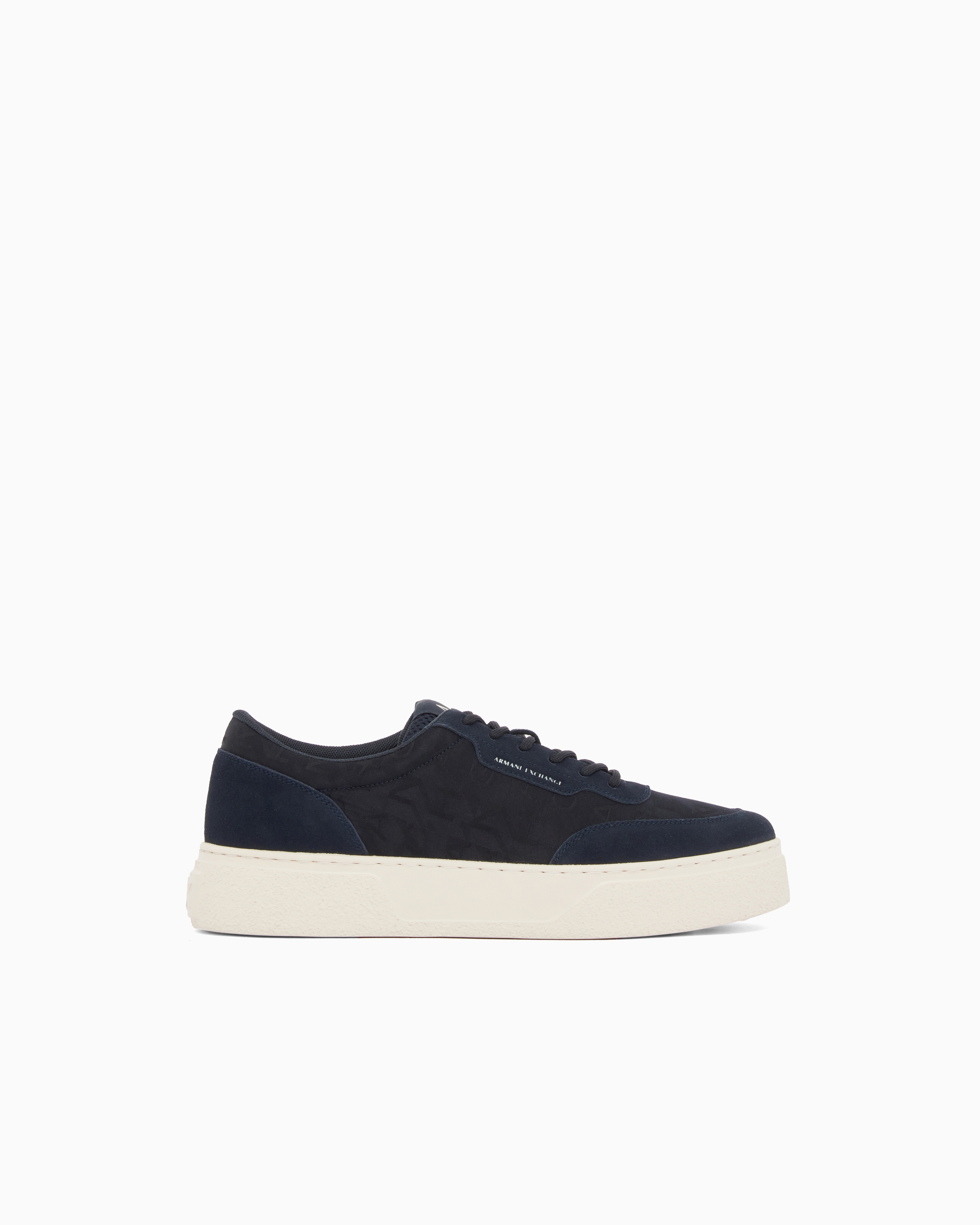 Armani Exchange Navy Blue Technical Fabric Sneakers
