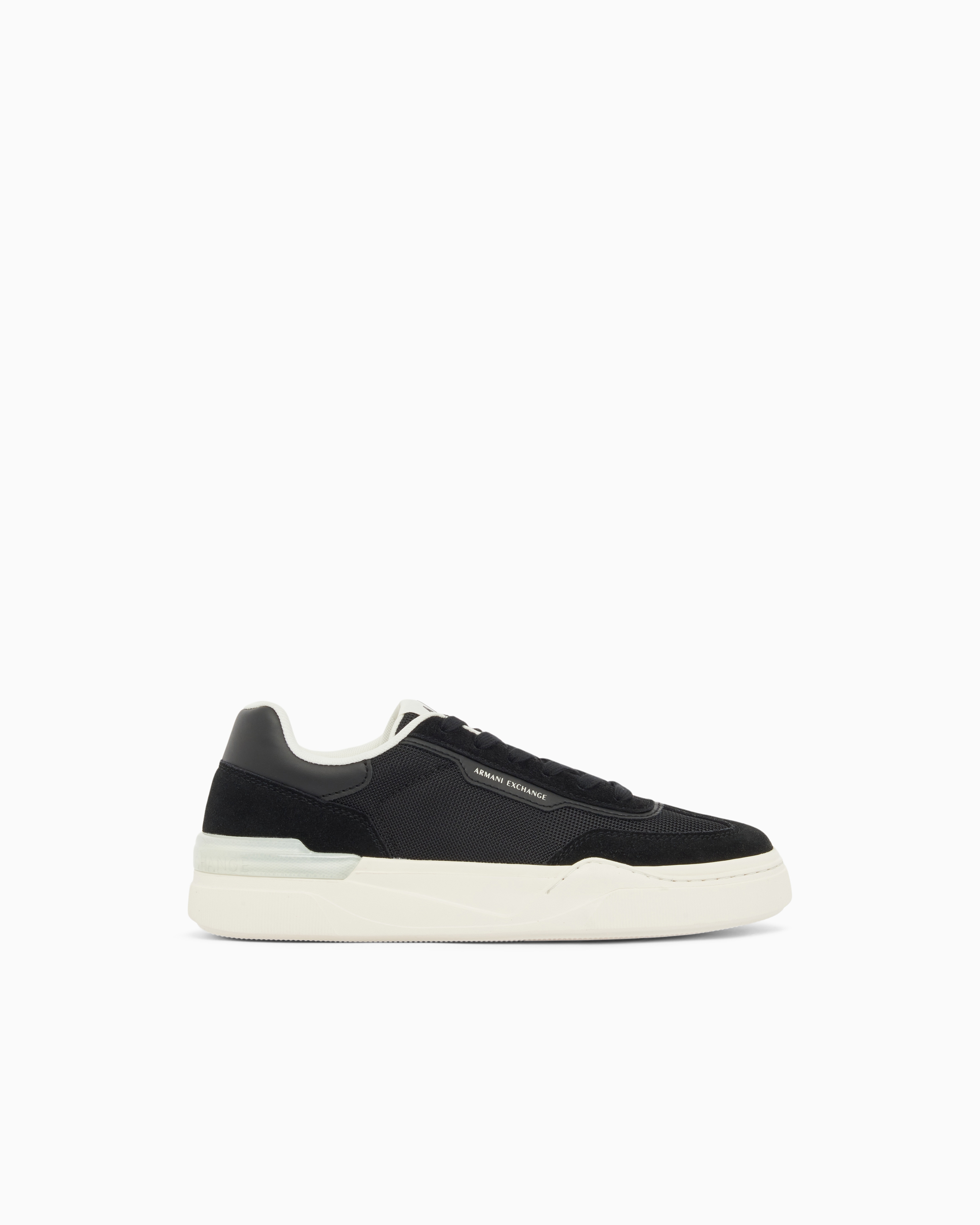 Armani Exchange Black Sneakers With Suede Inserts