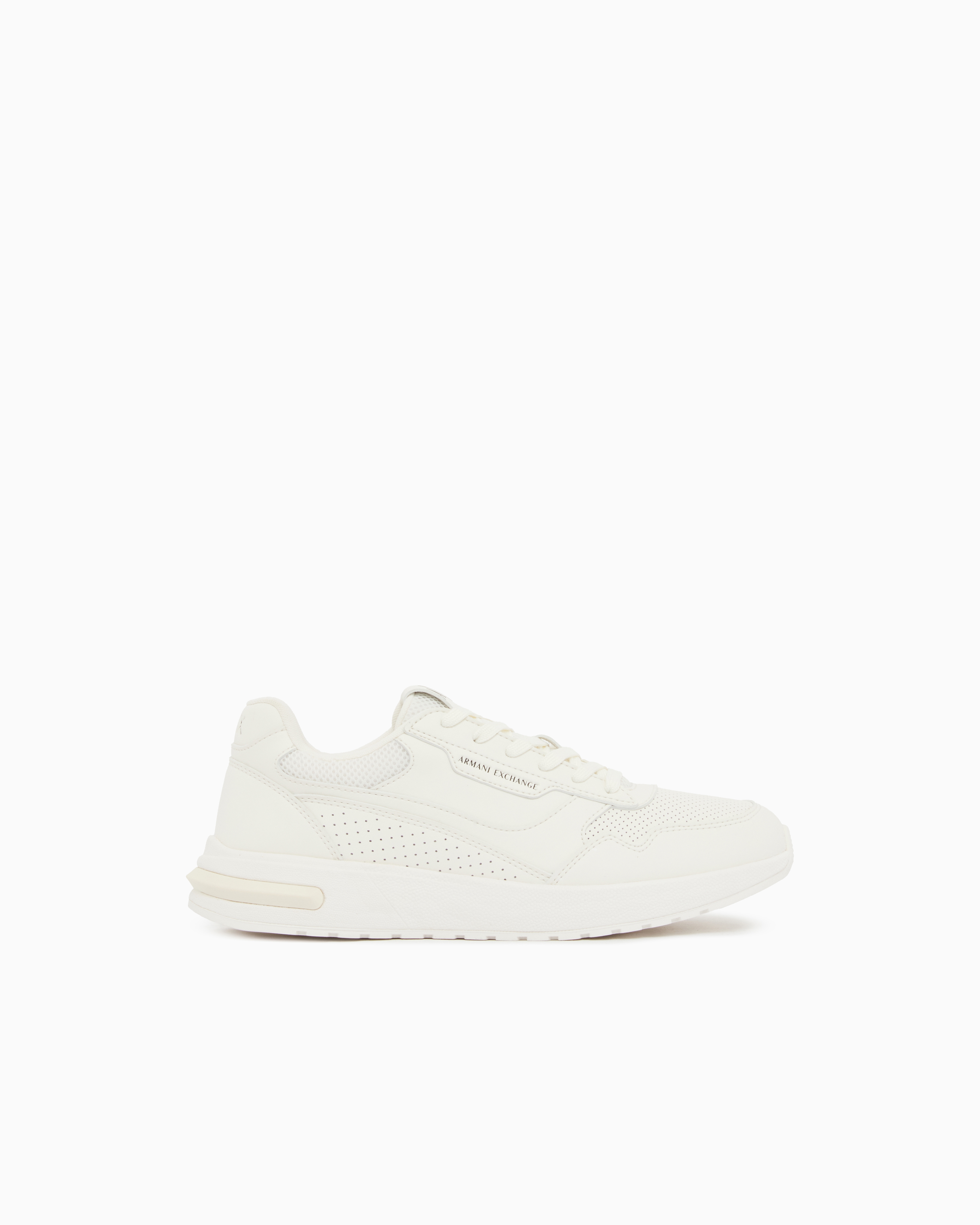 Armani Exchange White Technical Fabric Sneakers