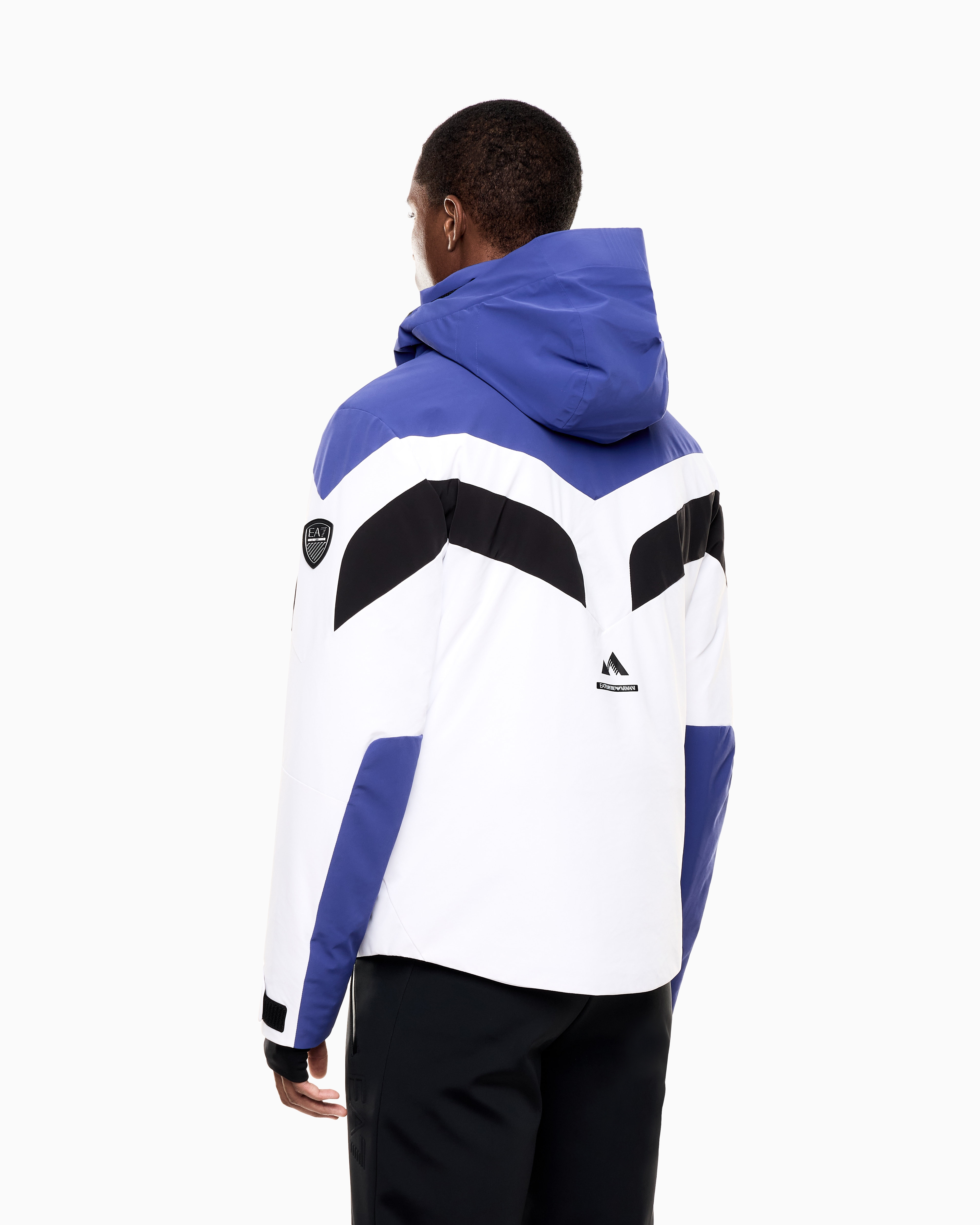 Ea7 Technical Ski Jacket In Technical Fabric With Stratum7 Padding In Blue