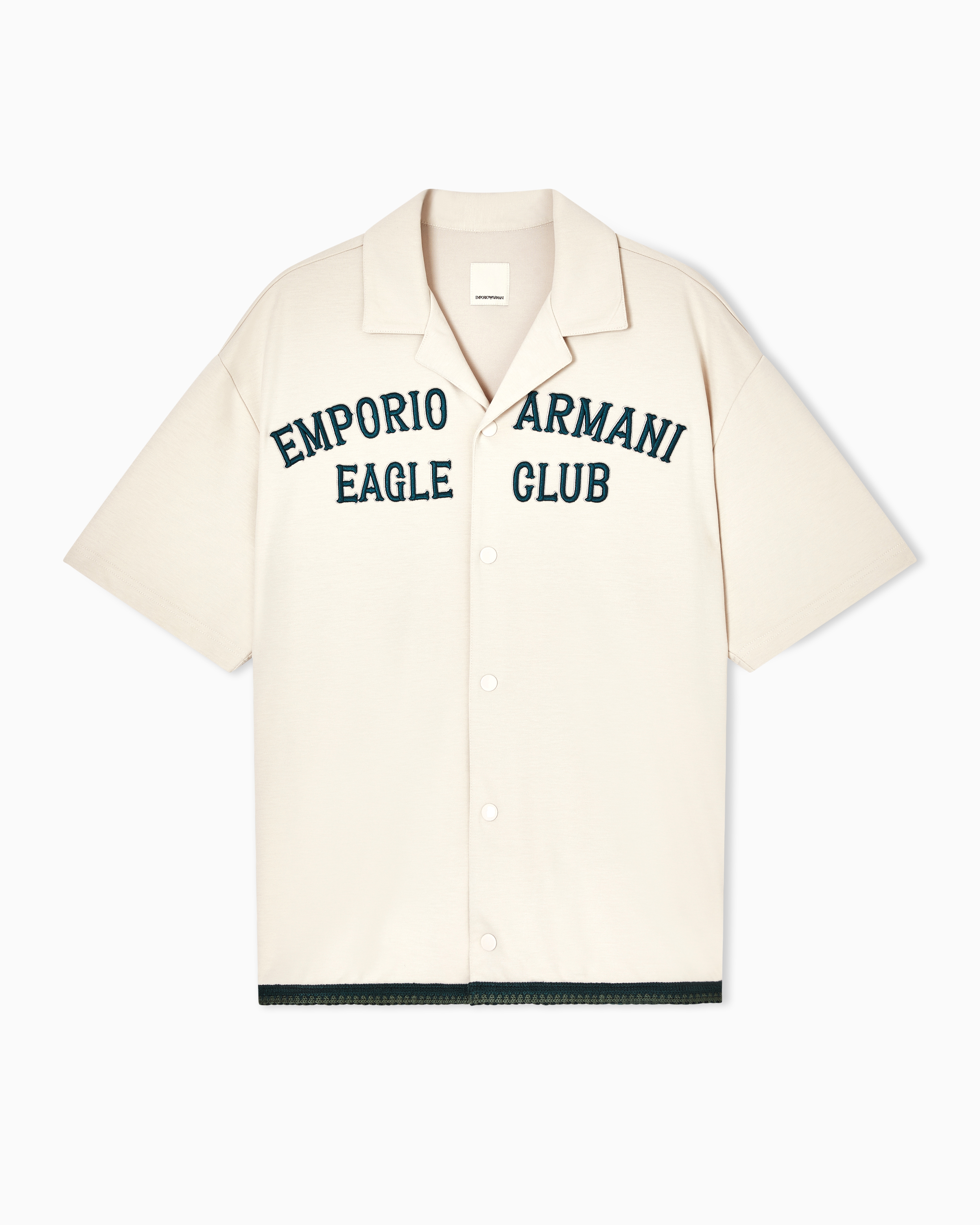 Emporio Armani Camicia In Jersey Con Ricamo E Tape Eagle Club