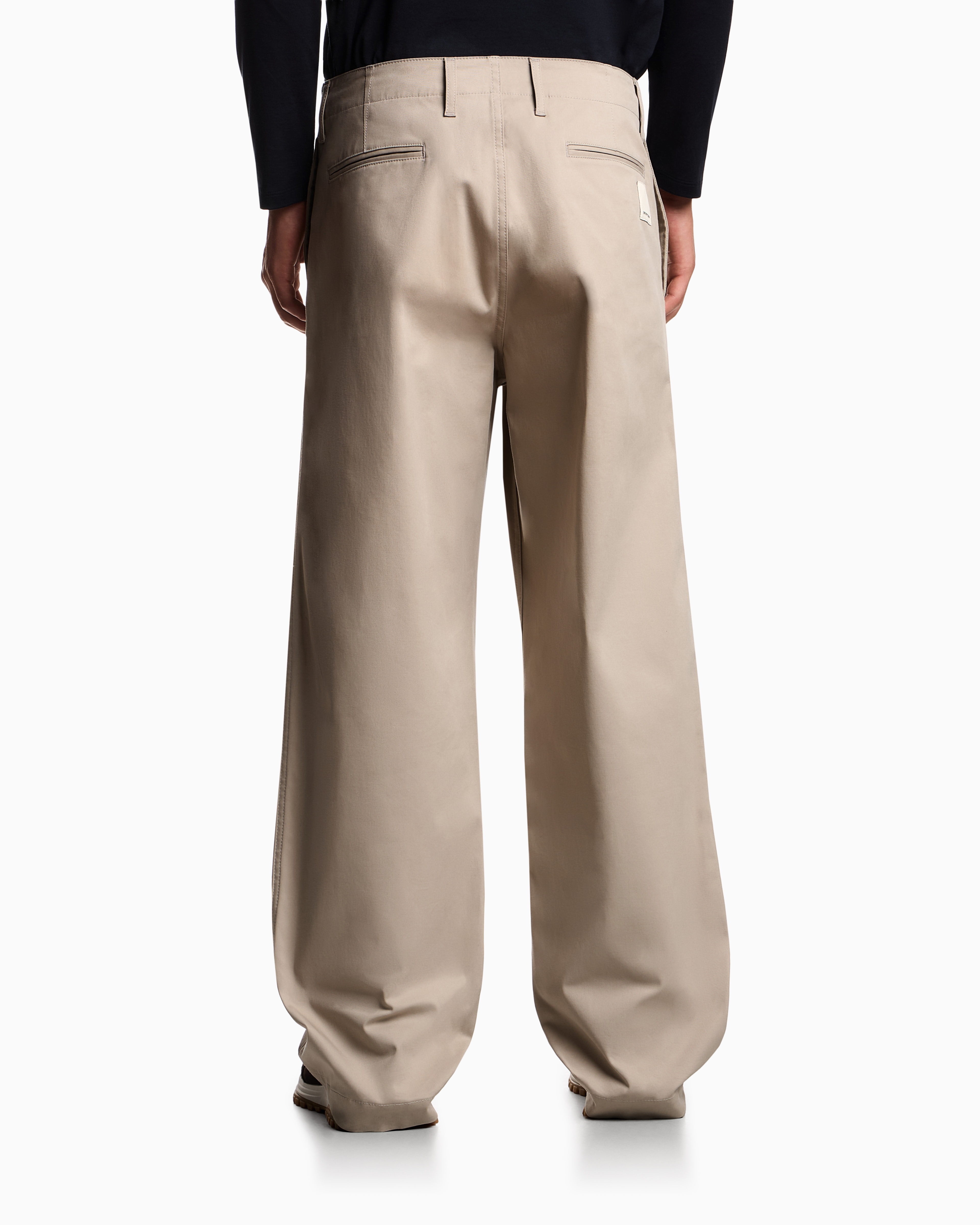 Emporio Armani - ASV organic gabardine chinos, Man, Beige, Size:
