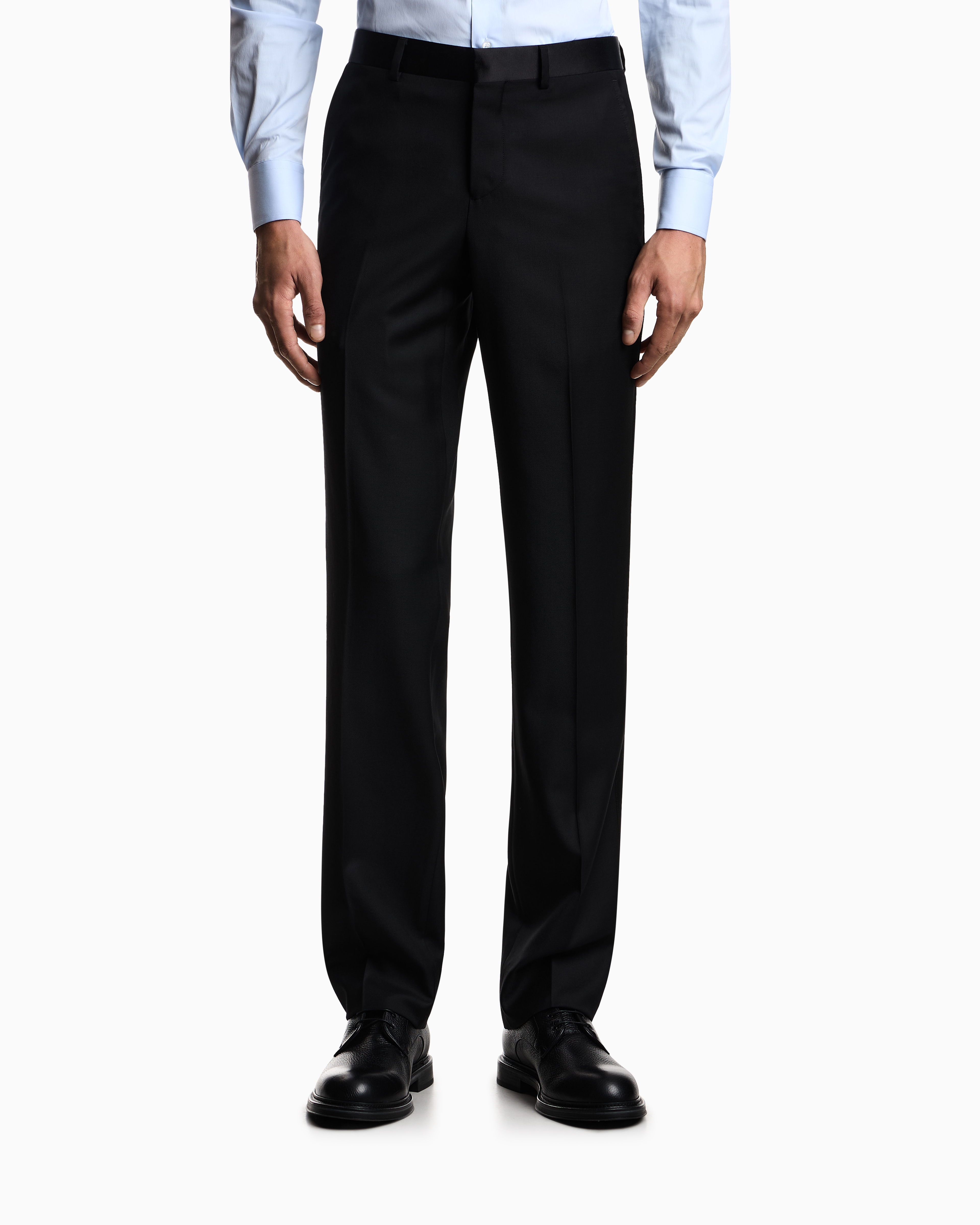 Trousers straight cut virgin wool man | Emporio Armani