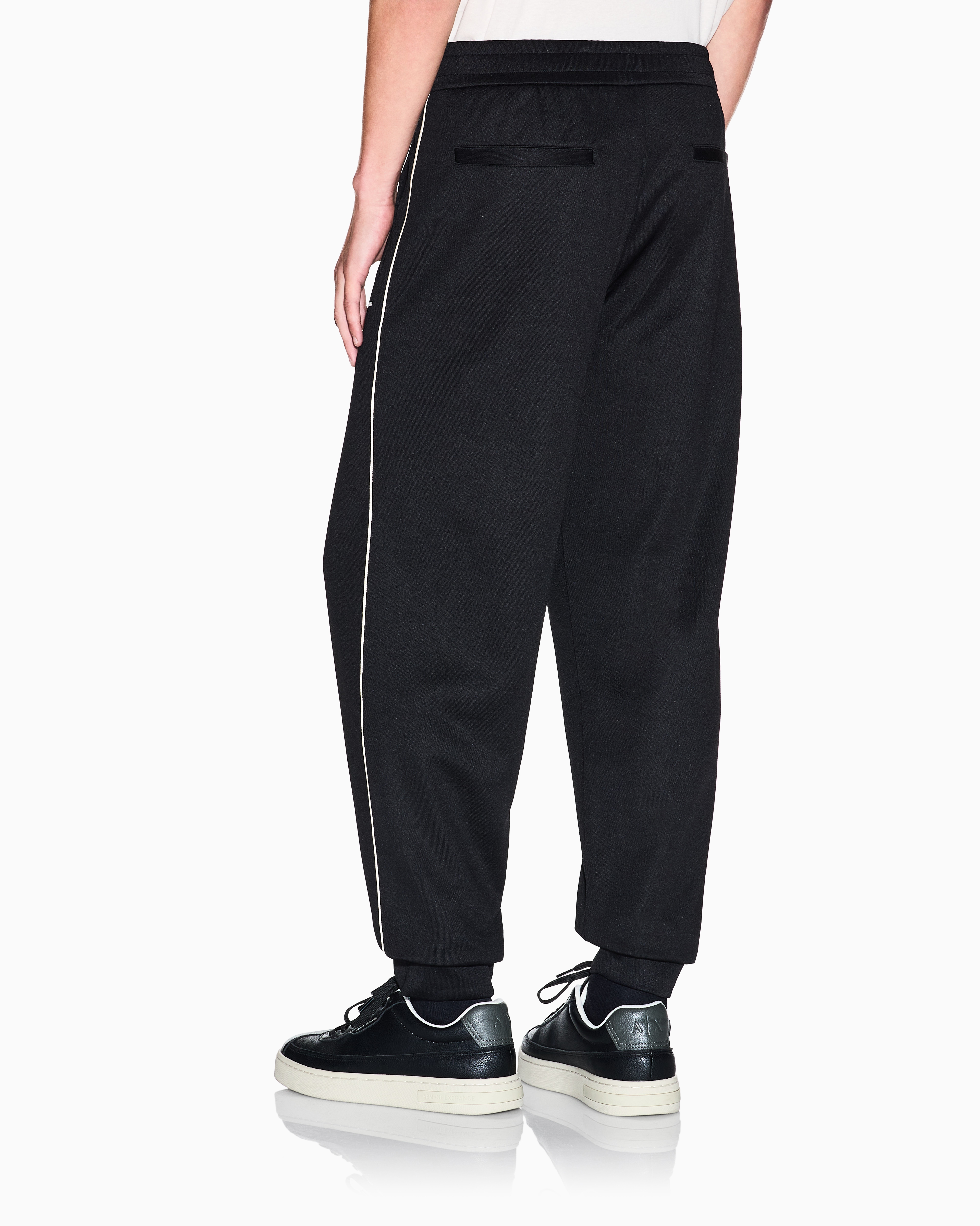 Armani Exchange - Contrast piping jogger pants, Man, Black, Size: