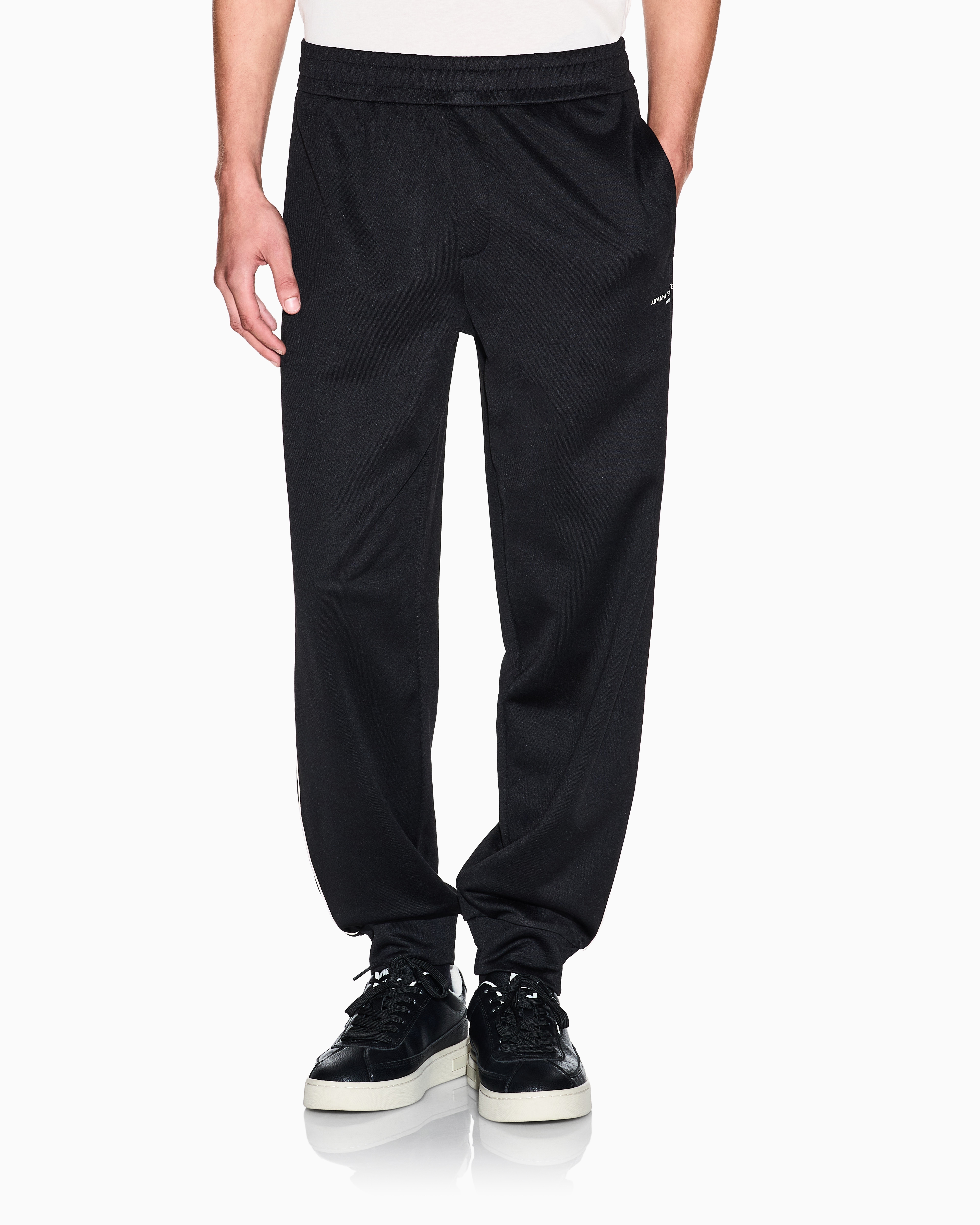 Armani Exchange - Contrast piping jogger pants, Man, Black, Size:
